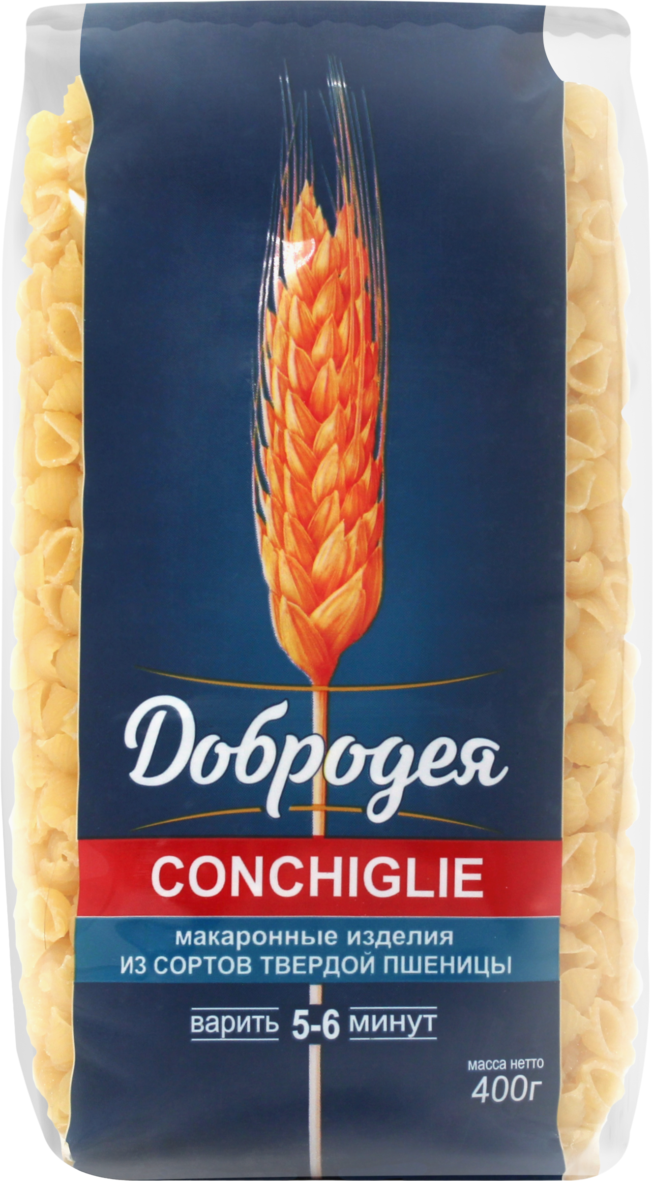 Изображение товара Макароны ДОБРОДЕЯ Conchiglie Высший Сорт 400г форма ракушка Изображение товара Макароны ДОБРОДЕЯ Conchiglie Высший Сорт 400г форма ракушка