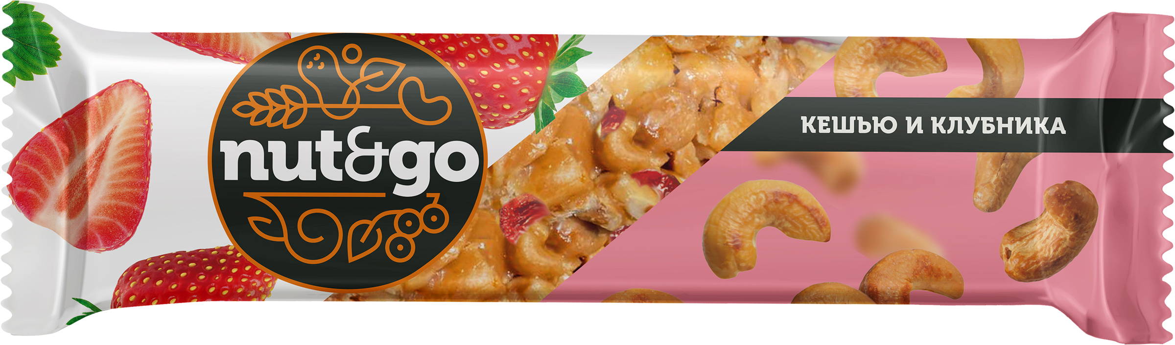 Изображение товара Батончик NUT&GO Кешью-клубника глазированный, 36г вкусное лакомство Изображение товара Батончик NUT&GO Кешью-клубника глазированный, 36г вкусное лакомство