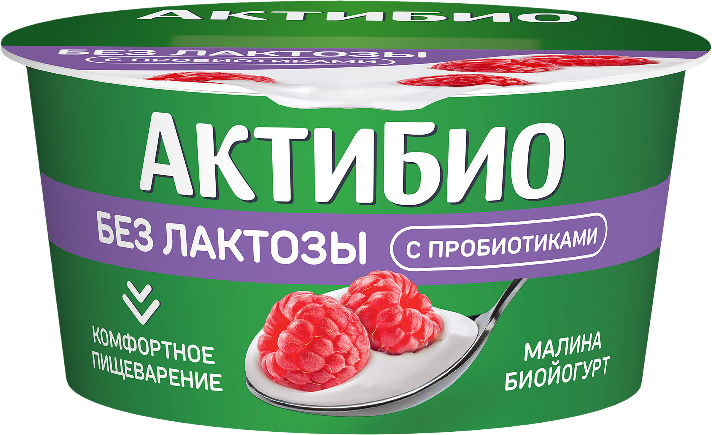 Изображение товара Йогурт АКТИБИО с малиной 3%, без лактозы, 130г натуральный продукт Изображение товара Йогурт АКТИБИО с малиной 3%, без лактозы, 130г натуральный продукт