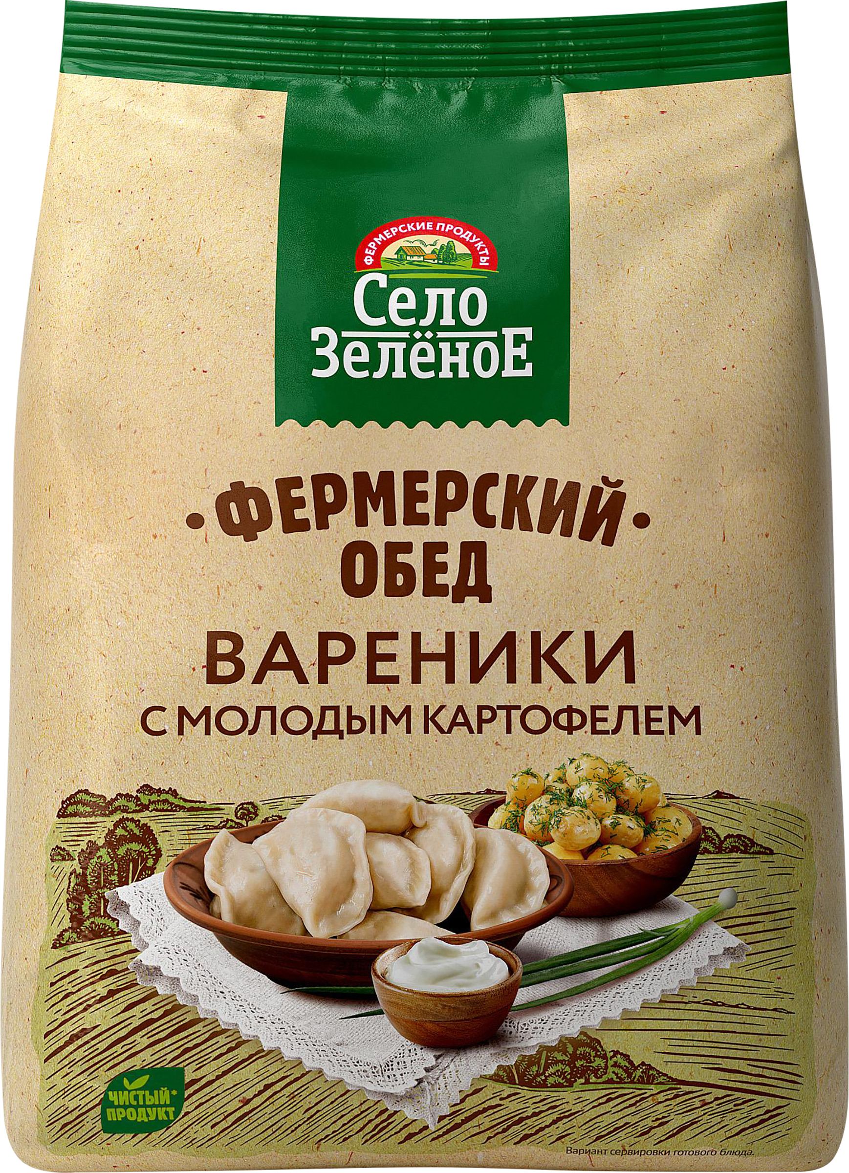 Изображение товара Вареники с молодой картошкой СЕЛО ЗЕЛЕНОЕ - быстрое замороженное блюдо, 700г Изображение товара Вареники с молодой картошкой СЕЛО ЗЕЛЕНОЕ - быстрое замороженное блюдо, 700г