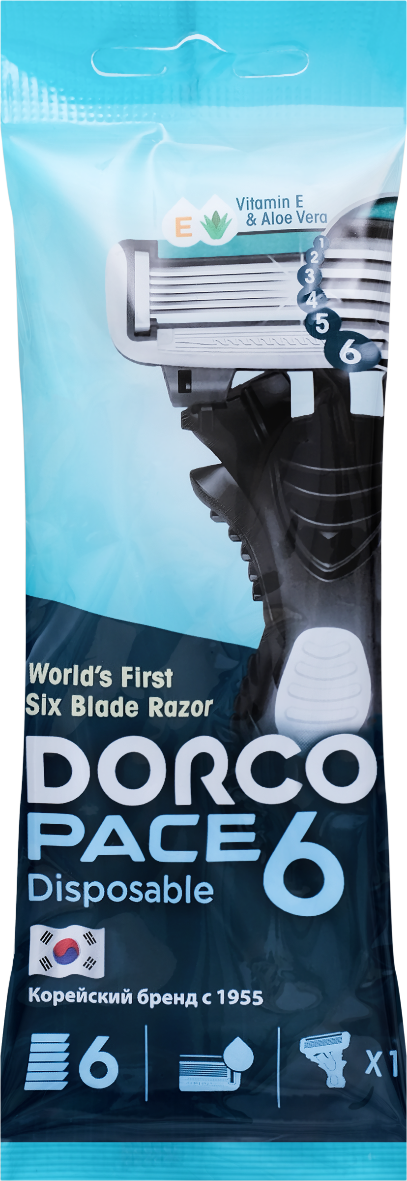 Изображение товара Станки одноразовые для бритья мужские DORCO 6 лезвий 1шт Изображение товара Станки одноразовые для бритья мужские DORCO 6 лезвий 1шт