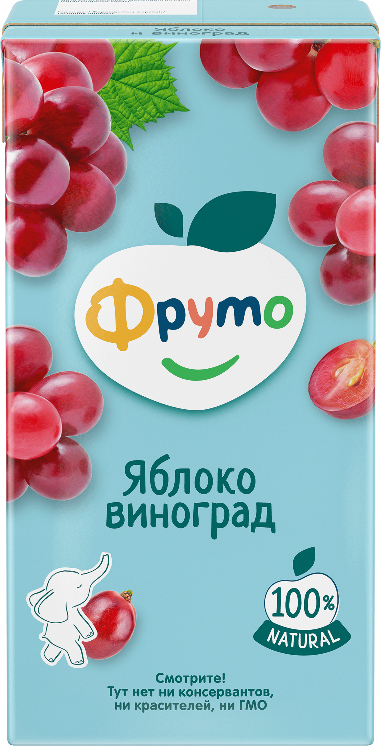 Изображение товара Нектар фруктовый ФРУТОНЯНЯ Яблоко-виноград осветленный, с 3-х лет, 500мл Изображение товара Нектар фруктовый ФРУТОНЯНЯ Яблоко-виноград осветленный, с 3-х лет, 500мл