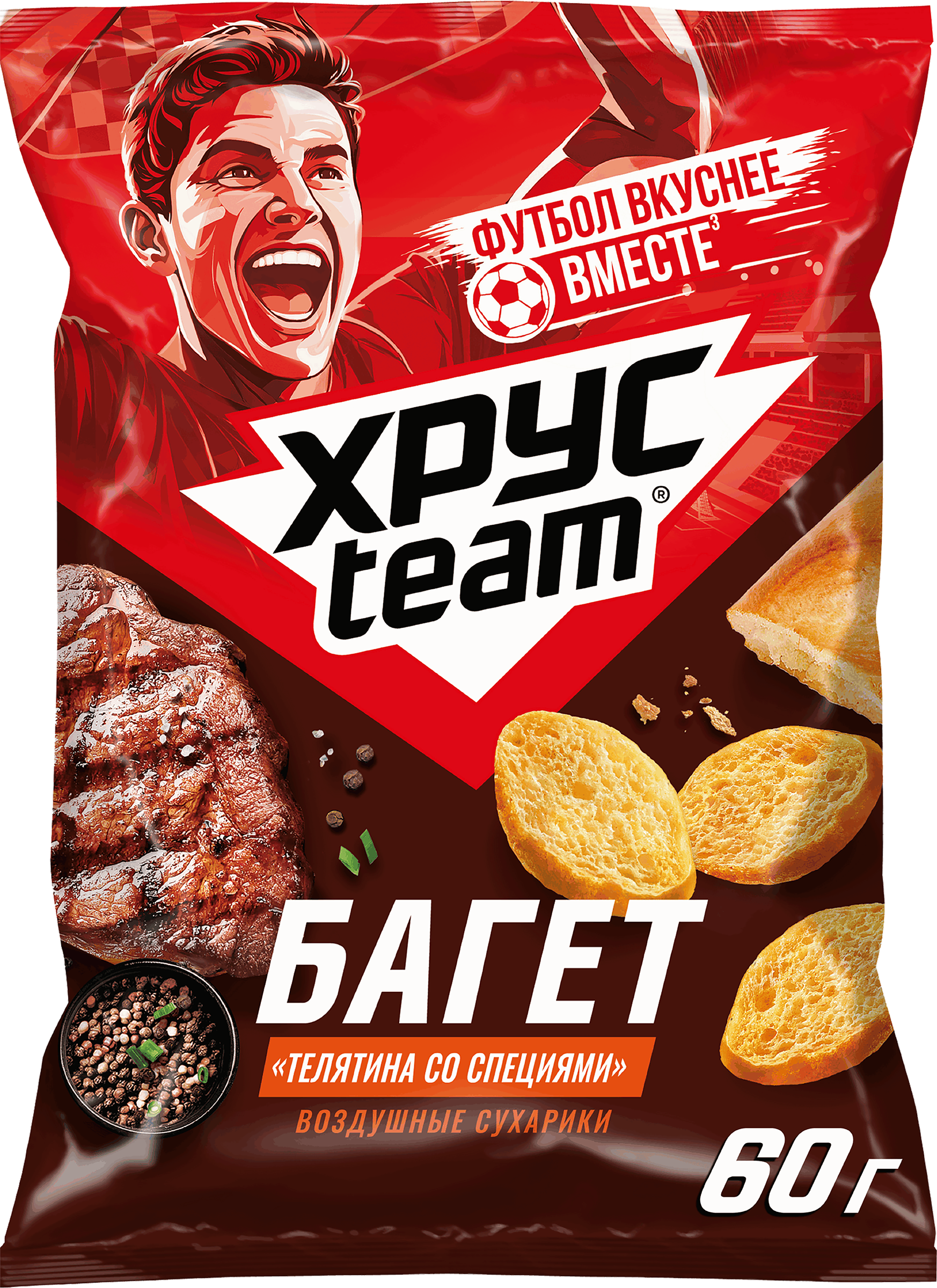 Изображение товара Пшеничные сухарики ХРУСTEAM со вкусом телятины и специй Изображение товара Пшеничные сухарики ХРУСTEAM со вкусом телятины и специй