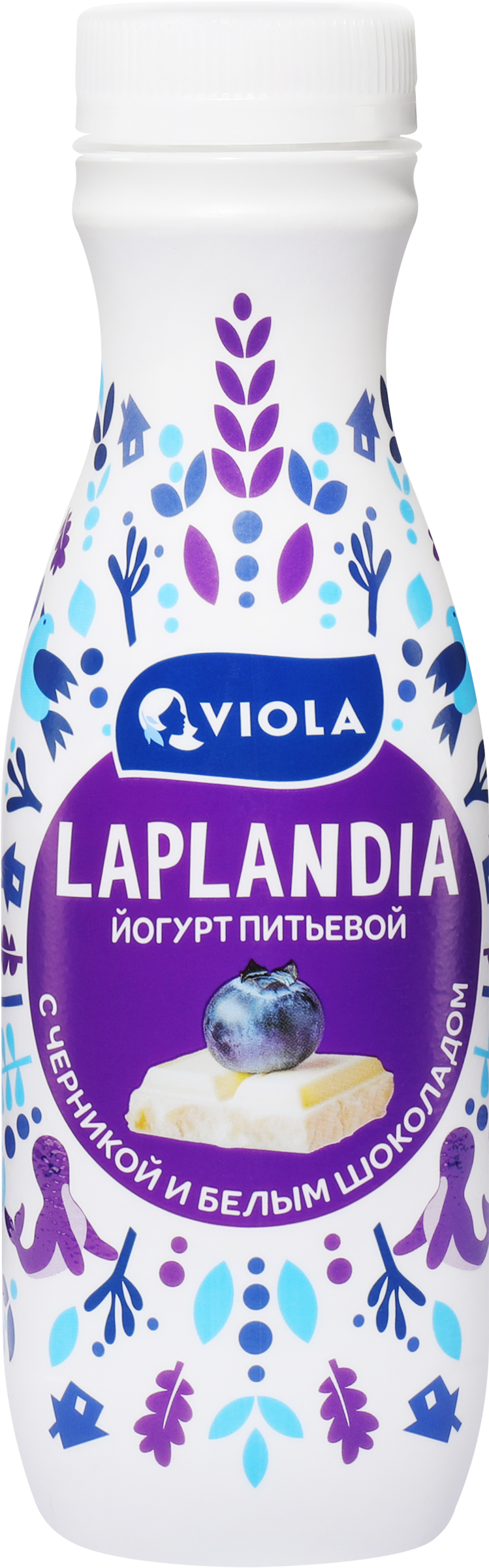 Изображение товара Йогурт питьевой LAPLANDIA с черникой и белым шоколадом 260г