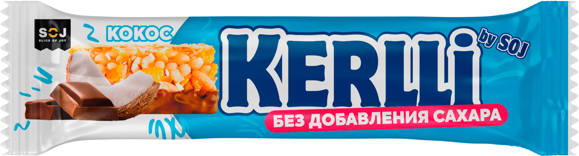 Изображение товара Злаковый батончик KERLLI с кокосом и шоколадной глазурью Изображение товара Злаковый батончик KERLLI с кокосом и шоколадной глазурью