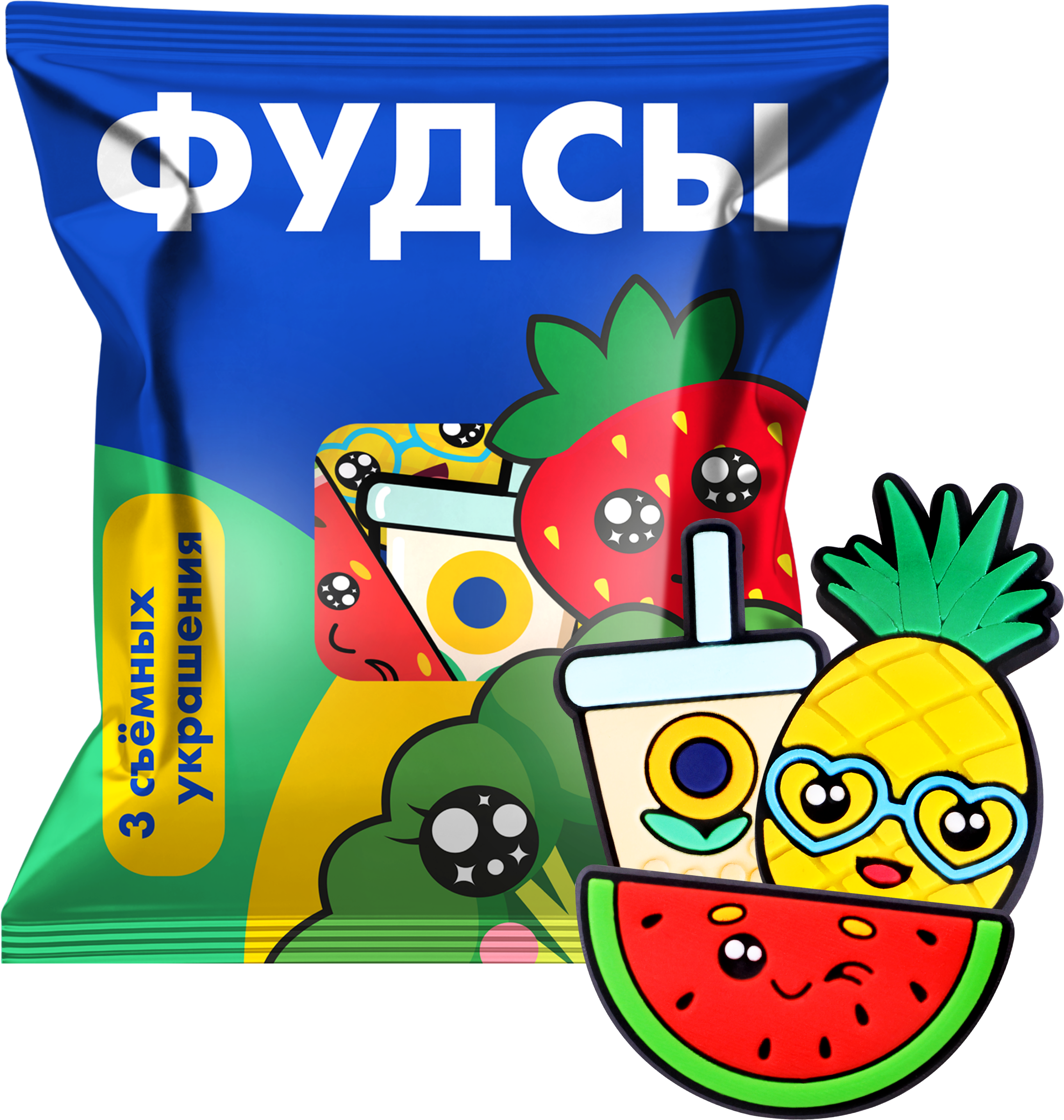 Изображение товара Набор аксессуаров ЛЕНТА в ассортименте 3 шт яркие Фудсы для украшения одежды