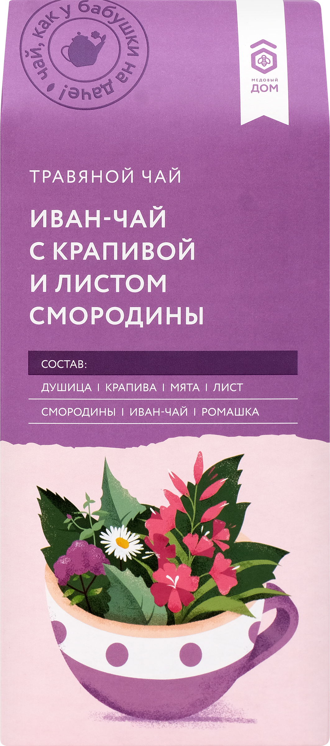 Изображение товара Напиток чайный МЕДОВЫЙ ДОМ Иван-чай с крапивой и листом смородины 35г