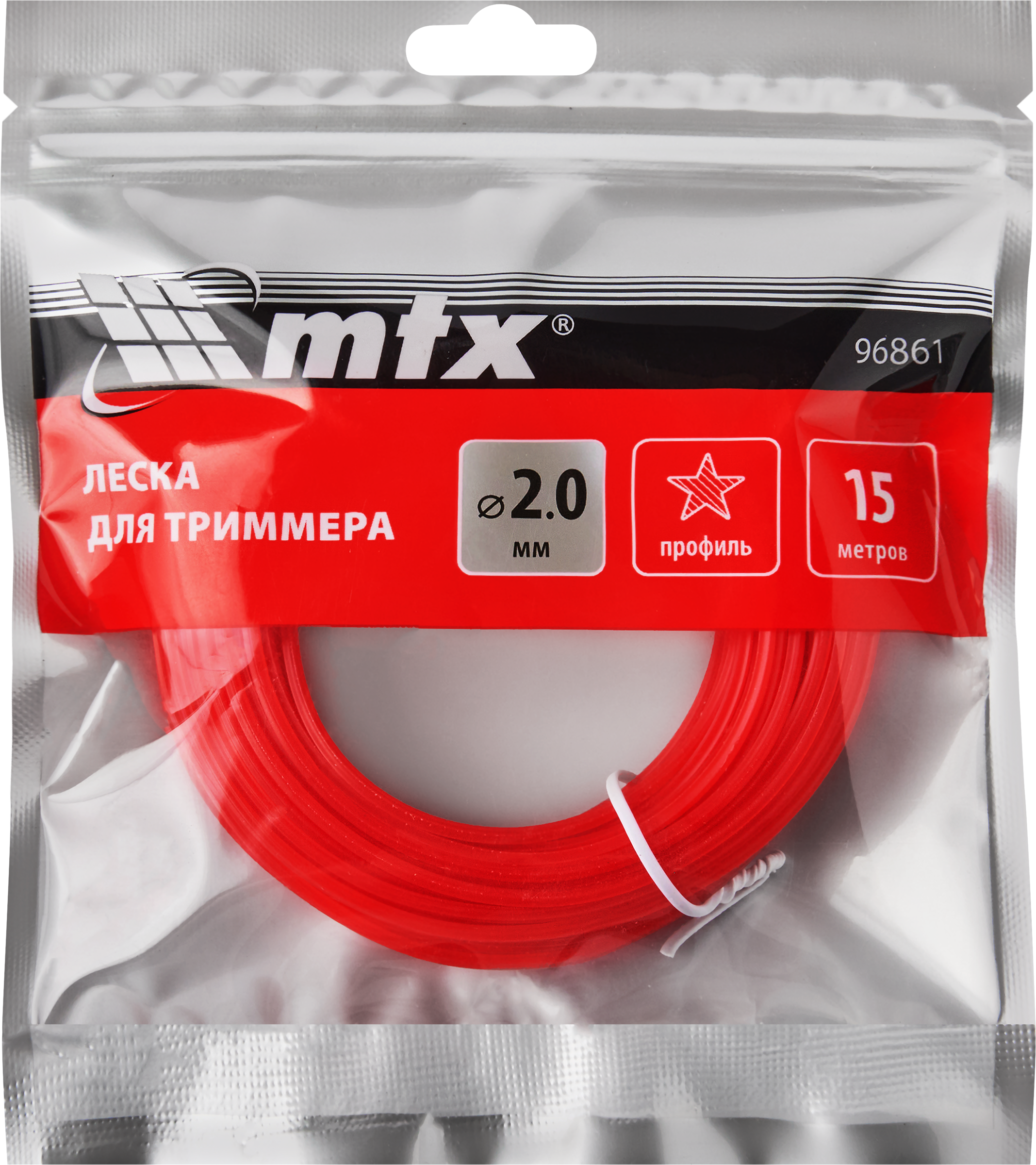 Изображение товара Леска для триммера MTX 2ммх15м звезда, для газонной и жесткой травы