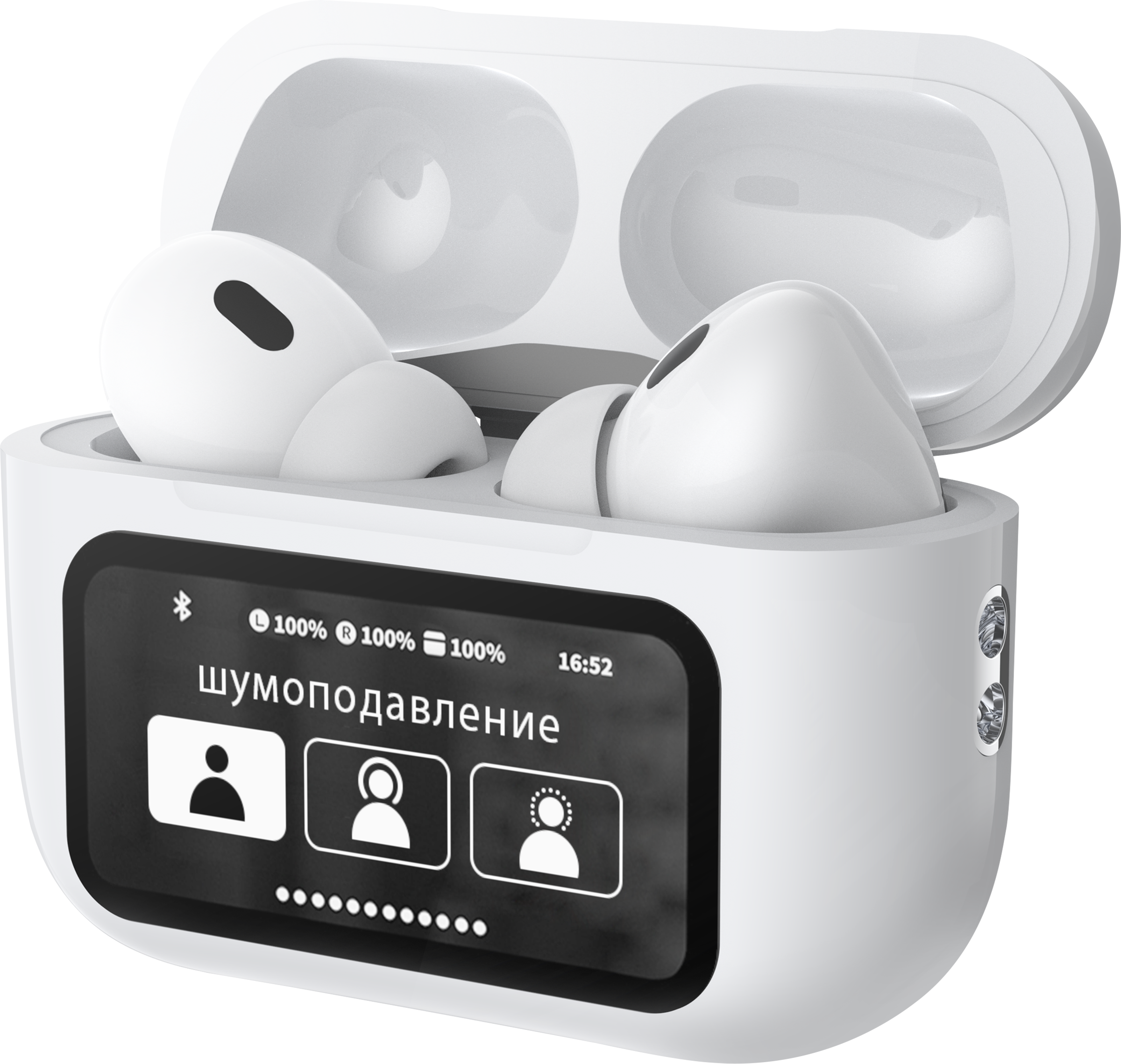 Изображение товара Наушники беспроводные DEPPA Air Pro 3 ANC, TWS, BT 5.3, 350 мАч, LCD, белый, Арт. 44213 Изображение товара Наушники беспроводные DEPPA Air Pro 3 ANC, TWS, BT 5.3, 350 мАч, LCD, белый, Арт. 44213