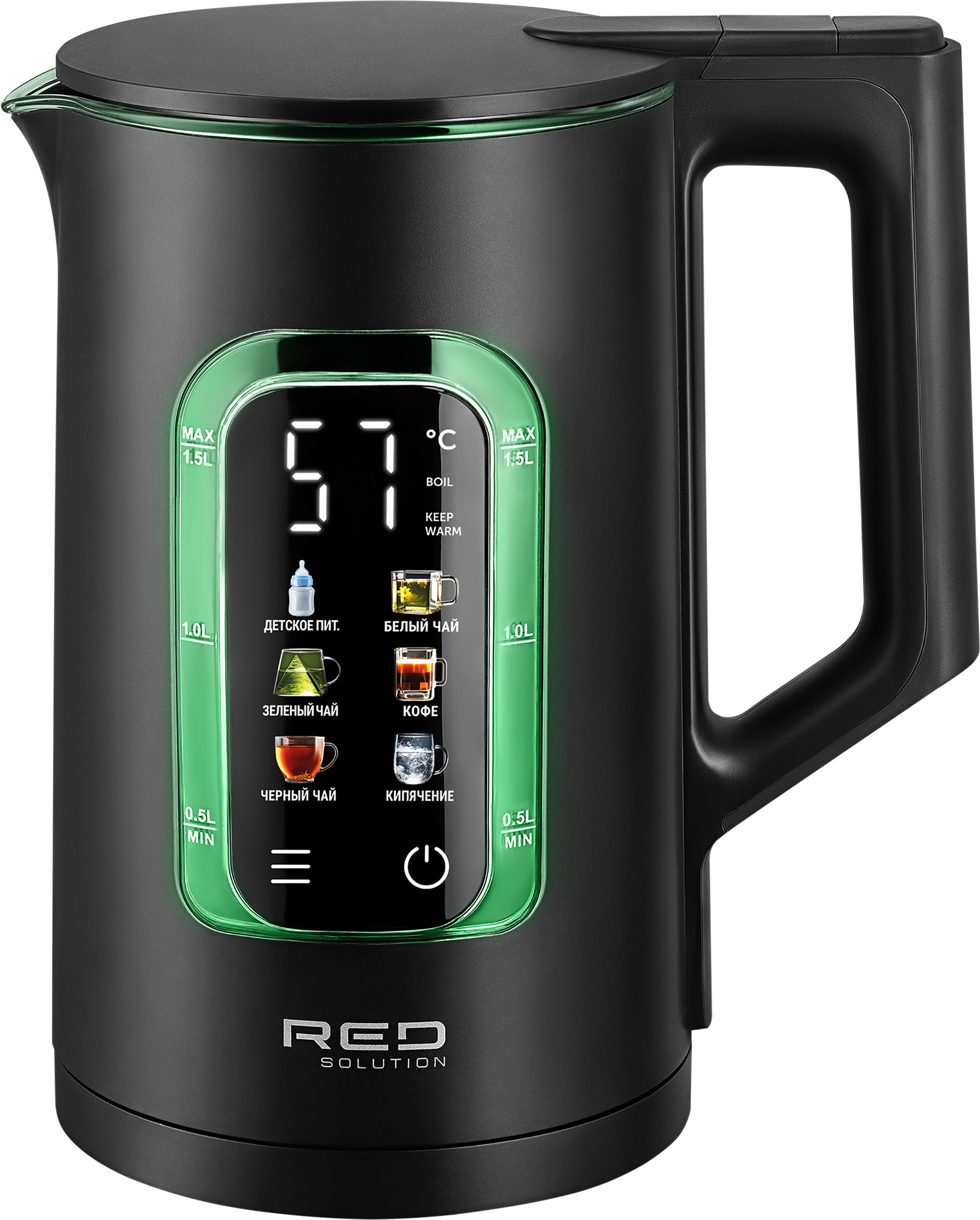 Изображение товара Чайник RED SOLUTION 1500Вт, 1.5л, сенсорный дисплей, черный Изображение товара Чайник RED SOLUTION 1500Вт, 1.5л, сенсорный дисплей, черный