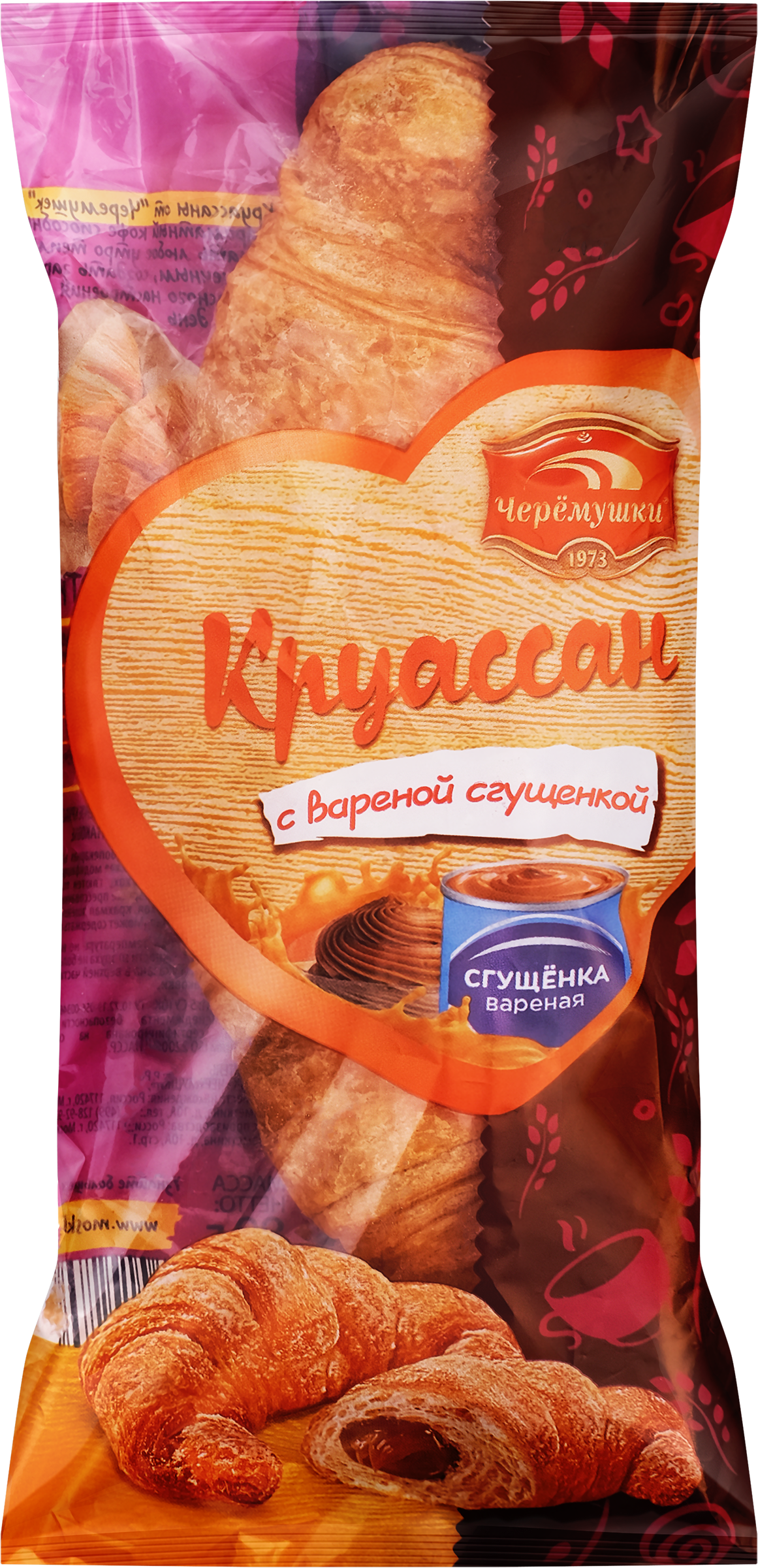 Изображение товара Круассан ЧЕРЕМУШКИ с вареной сгущенкой 80г вкусная выпечка из слоеного теста Изображение товара Круассан ЧЕРЕМУШКИ с вареной сгущенкой 80г вкусная выпечка из слоеного теста