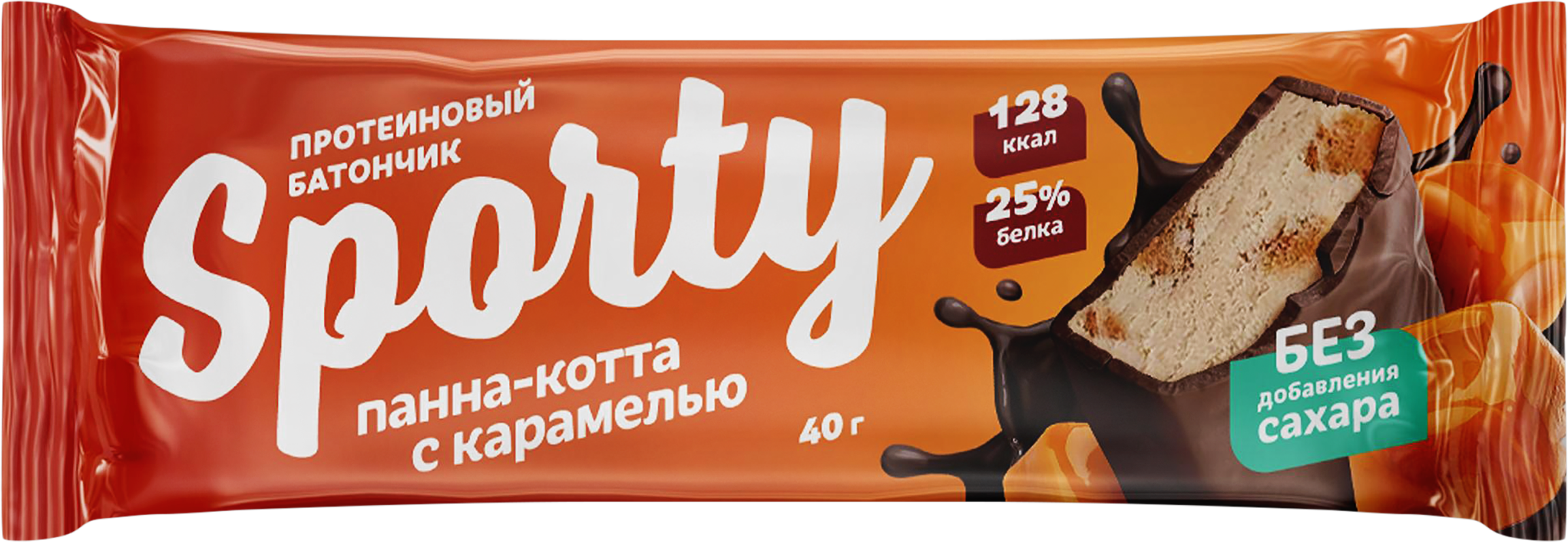 Изображение товара Протеиновый батончик SPORTY Панна-котта с карамелью и шоколадом