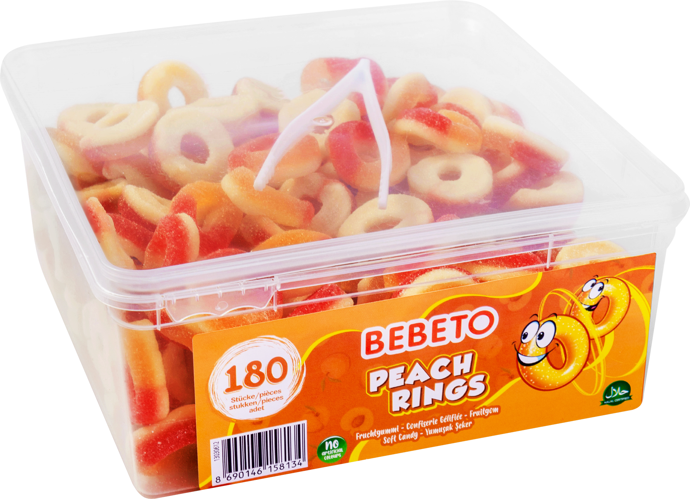 Изображение товара Мармелад жевательный BEBETO Peach Rings со вкусом персика 1,08кг Изображение товара Мармелад жевательный BEBETO Peach Rings со вкусом персика 1,08кг