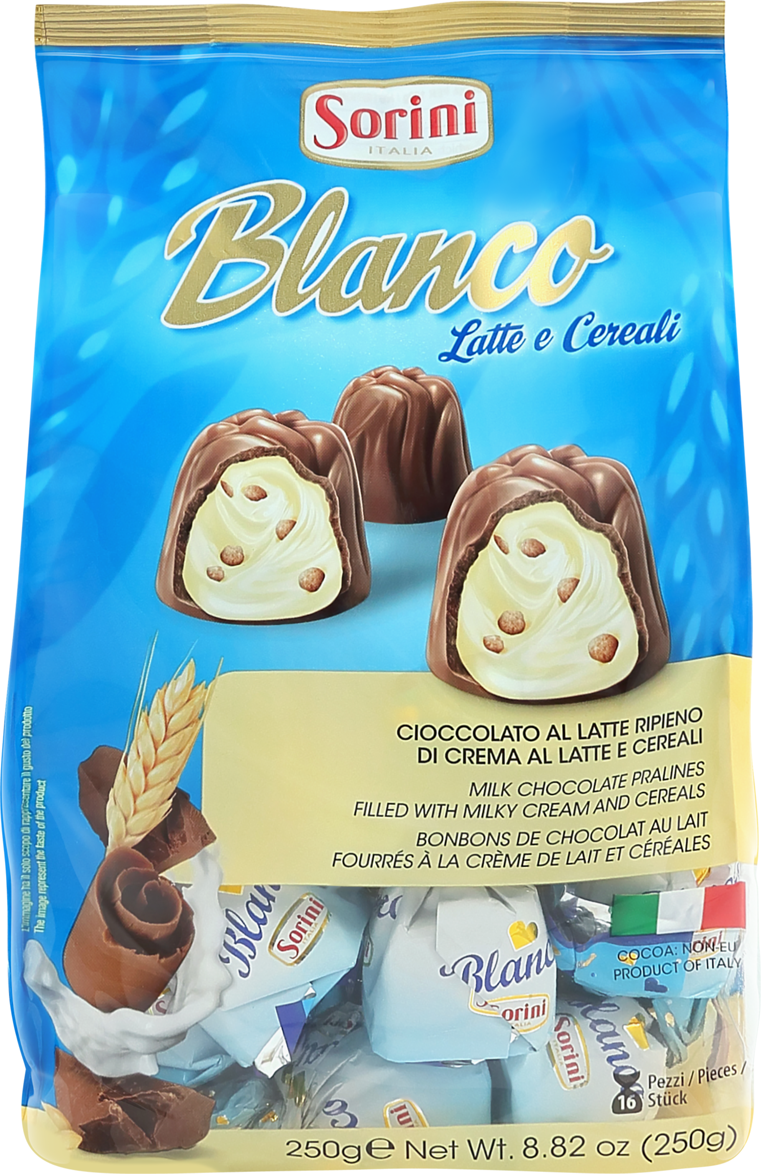 Изображение товара Конфеты HDI Blanco пралине с молочным кремом и злаками 250г