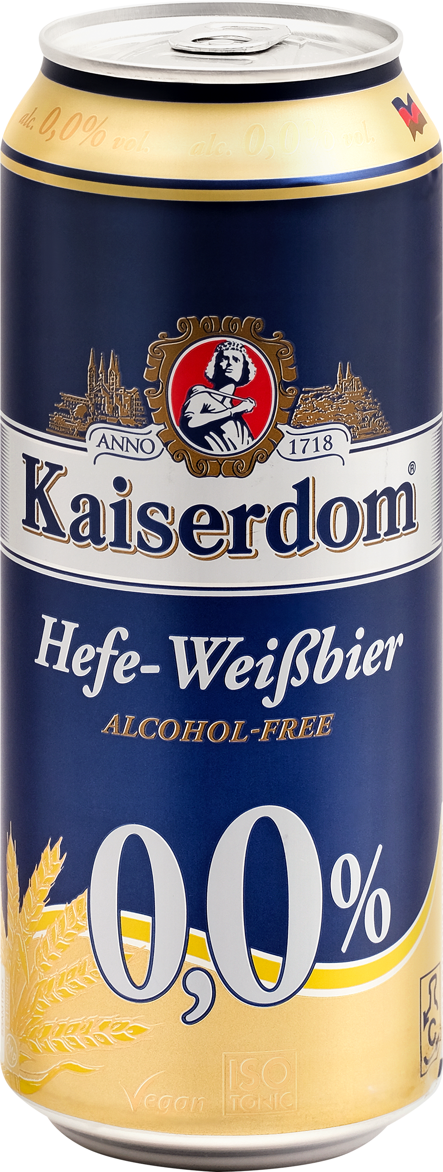 Изображение товара Безалкогольное светлое пиво KAISERDOM Hefe-Weissbier 0.5л с натуральным вкусом
