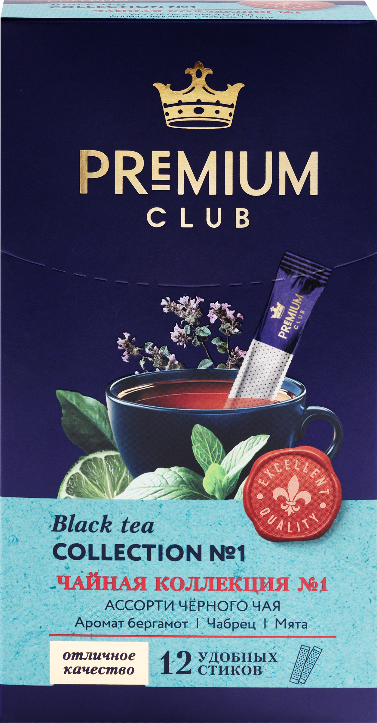 Изображение товара Чай черный PREMIUM CLUB №1 Ассорти в стик-упаковке, 12 шт Изображение товара Чай черный PREMIUM CLUB №1 Ассорти в стик-упаковке, 12 шт