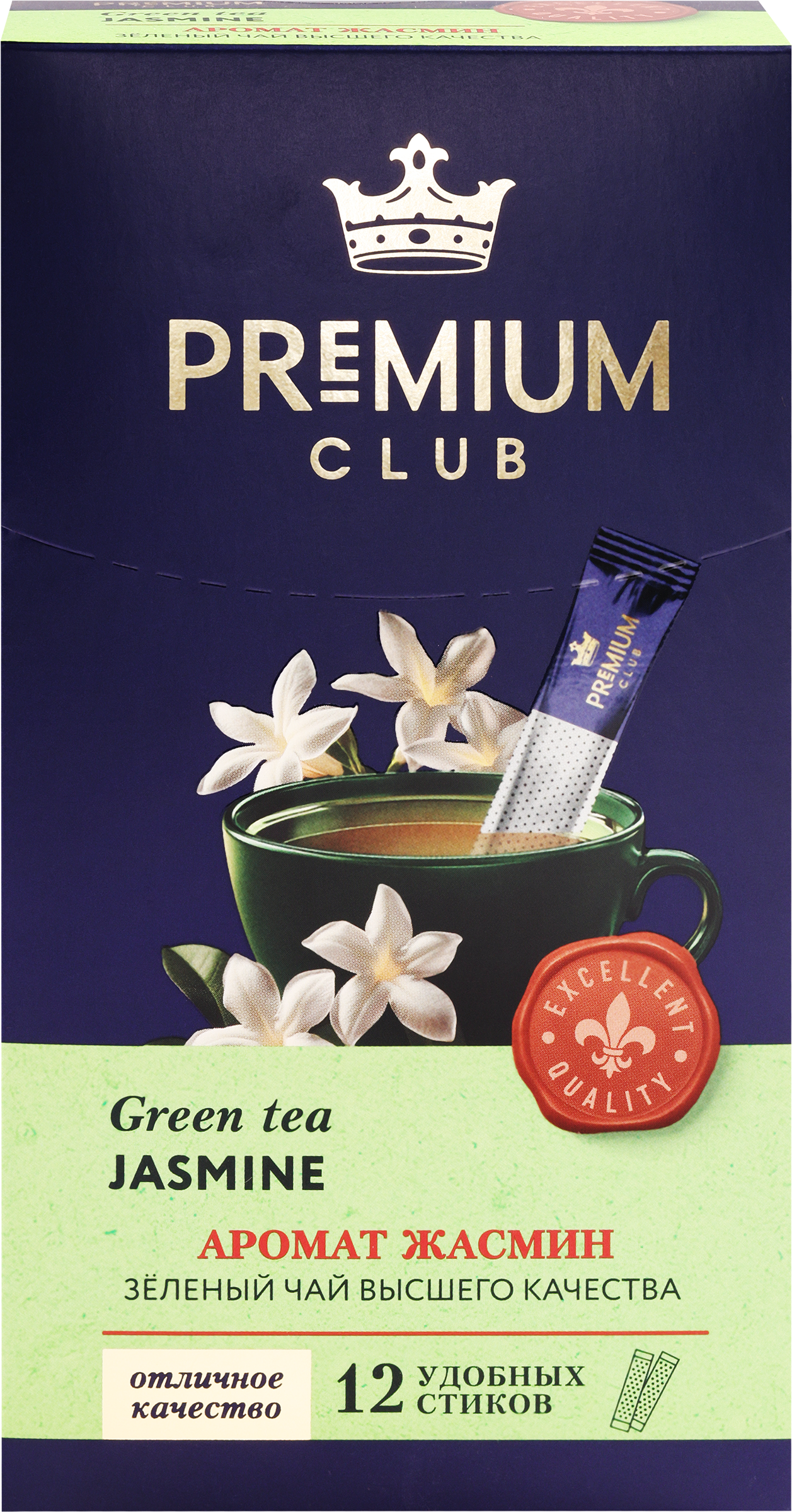 Изображение товара Чай зеленый PREMIUM CLUB с жасмином в стиках - ароматный и свежий напиток Изображение товара Чай зеленый PREMIUM CLUB с жасмином в стиках - ароматный и свежий напиток