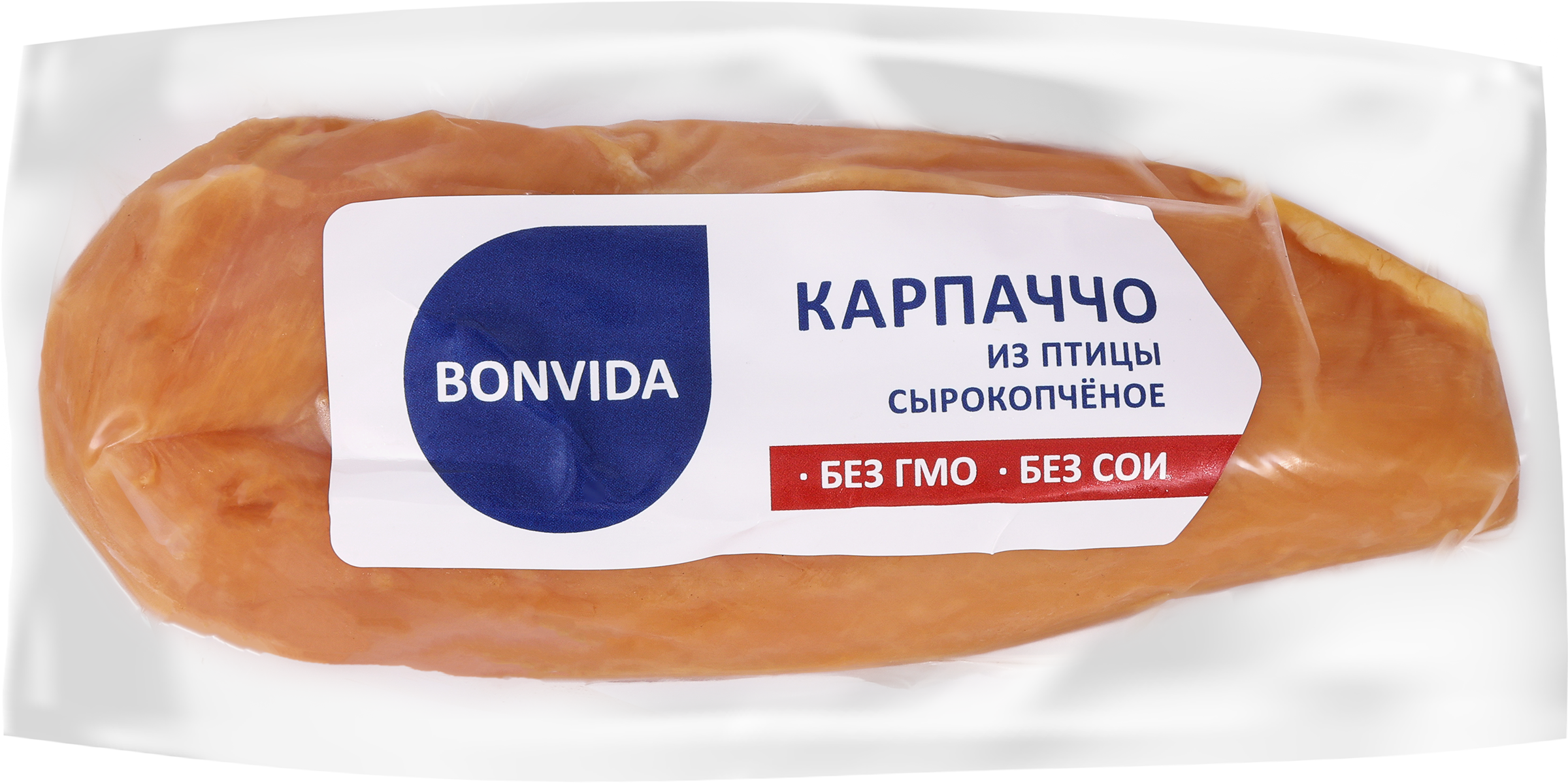 Изображение товара Карпаччо сырокопченое BONVIDA из мяса птицы, в вакуумной упаковке