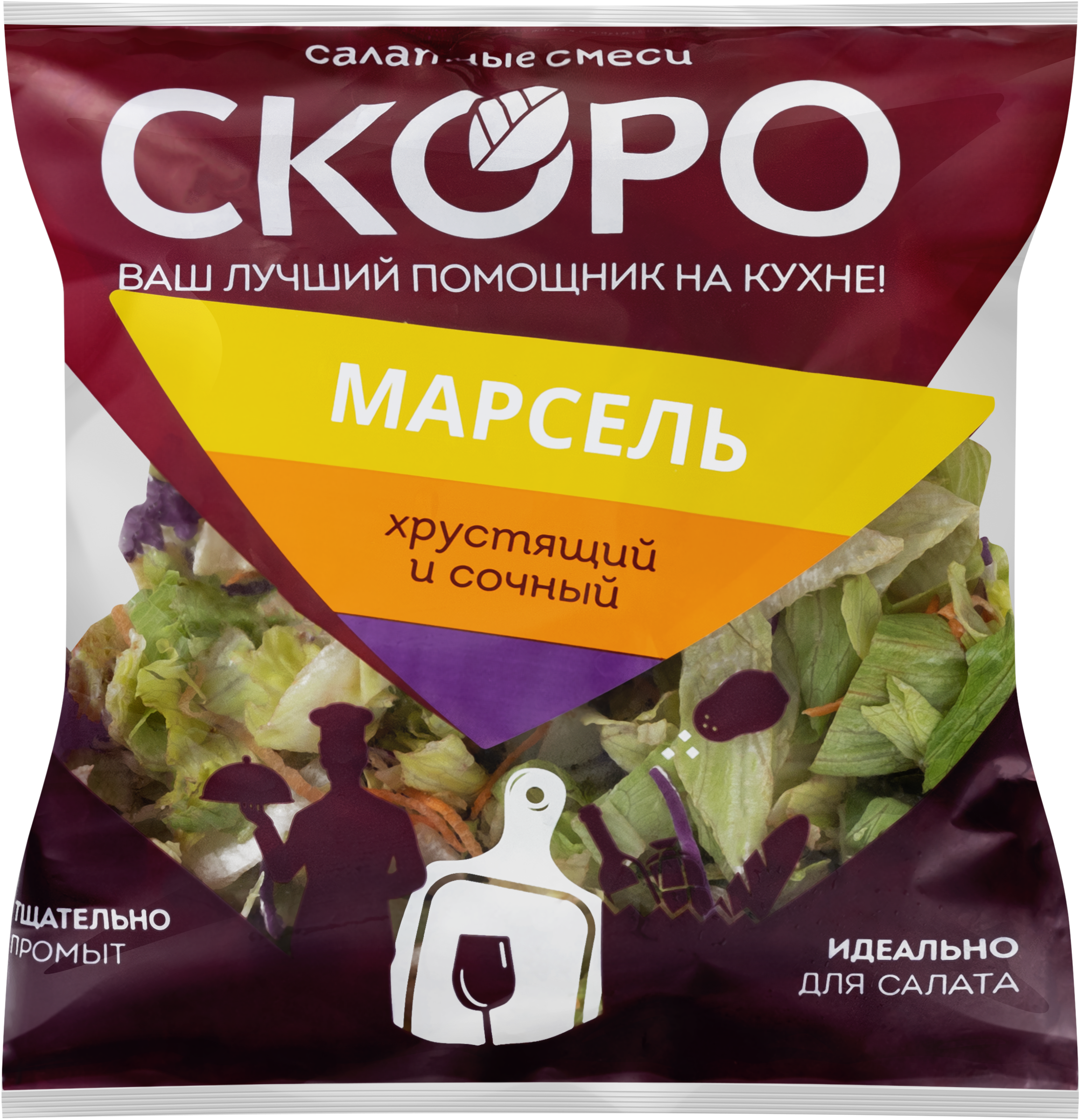 Изображение товара Микс салатная SCORO Марсель 200г свежая и полезная смесь для салатов