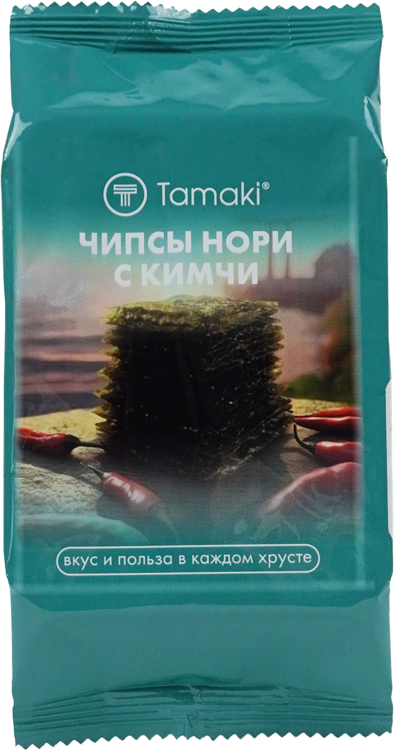 Изображение товара Чипсы нори TAMAKI со вкусом кимчи 4г - морские водоросли, веганская закуска Изображение товара Чипсы нори TAMAKI со вкусом кимчи 4г - морские водоросли, веганская закуска