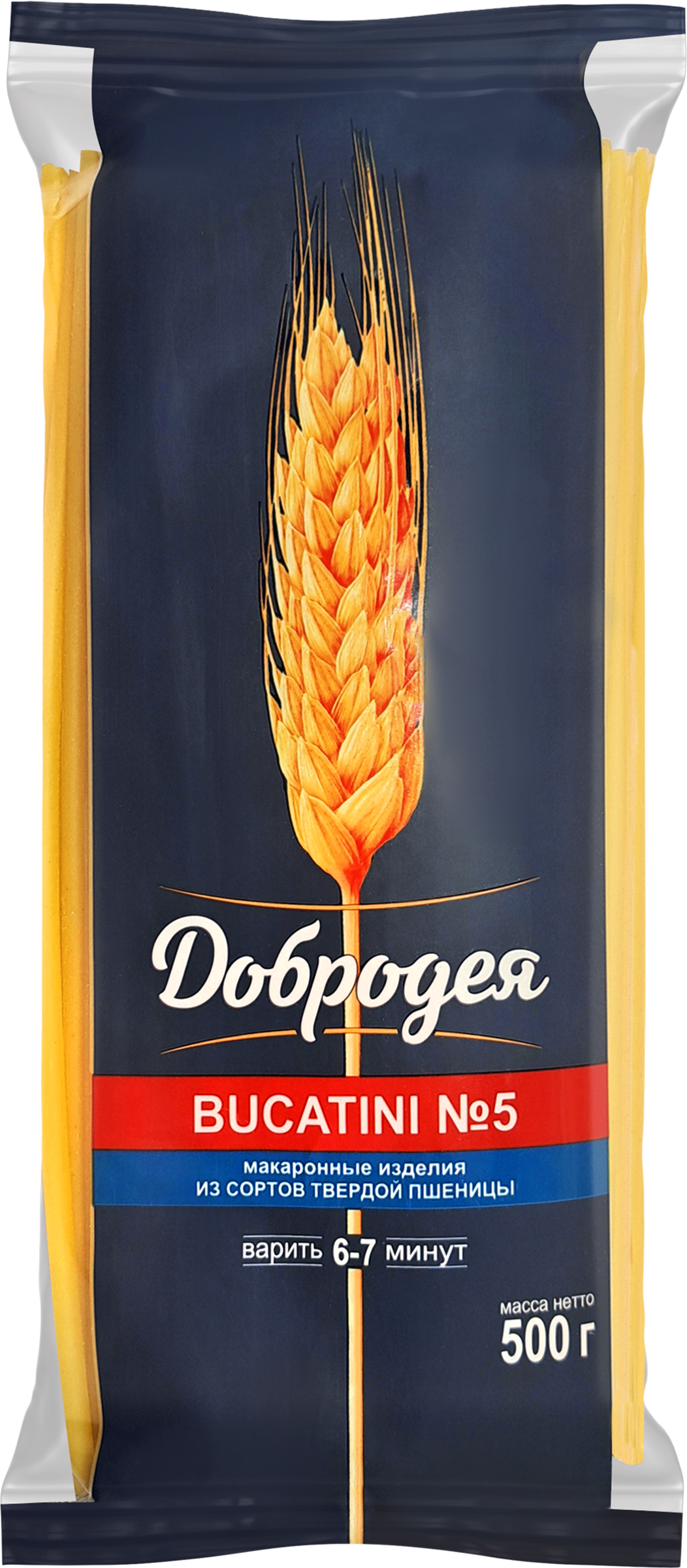 Изображение товара Макароны Bucatini ДОБРОДЕЯ из твердых сортов пшеницы, высший сорт, 500г
