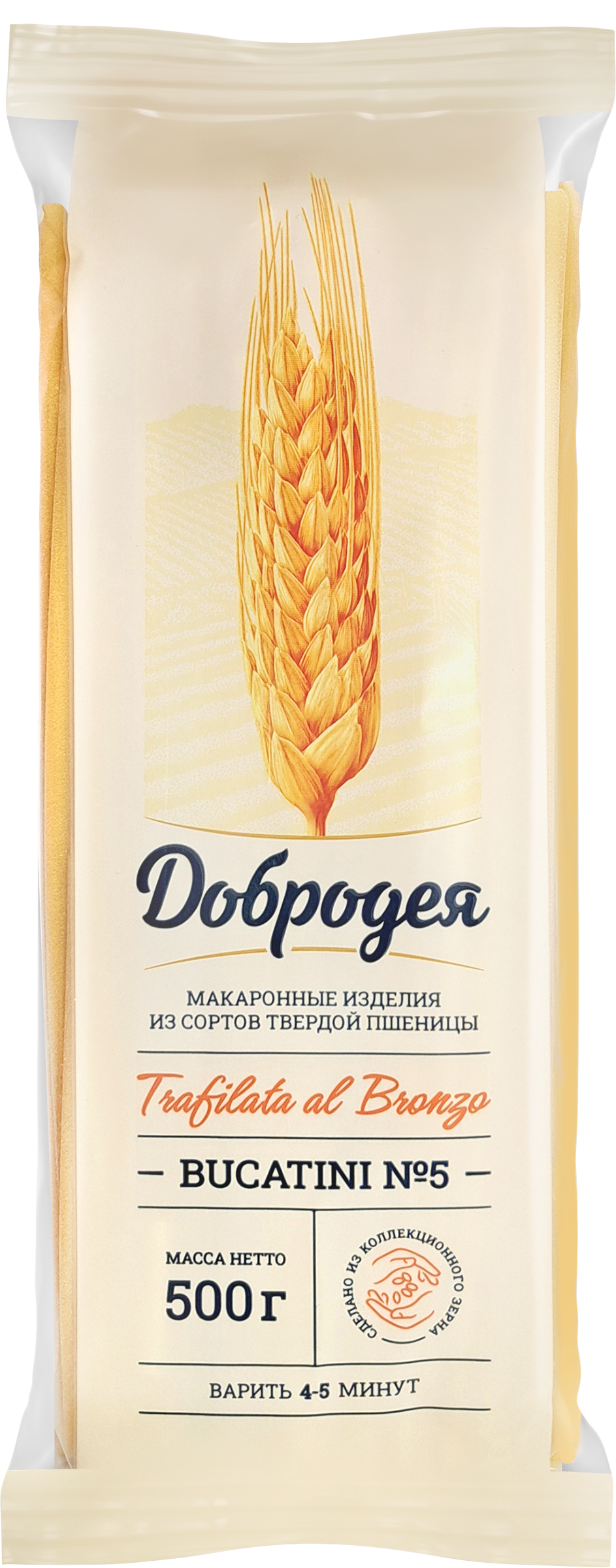 Изображение товара Макароны ДОБРОДЕЯ Bucatini №5 высший сорт, 500г