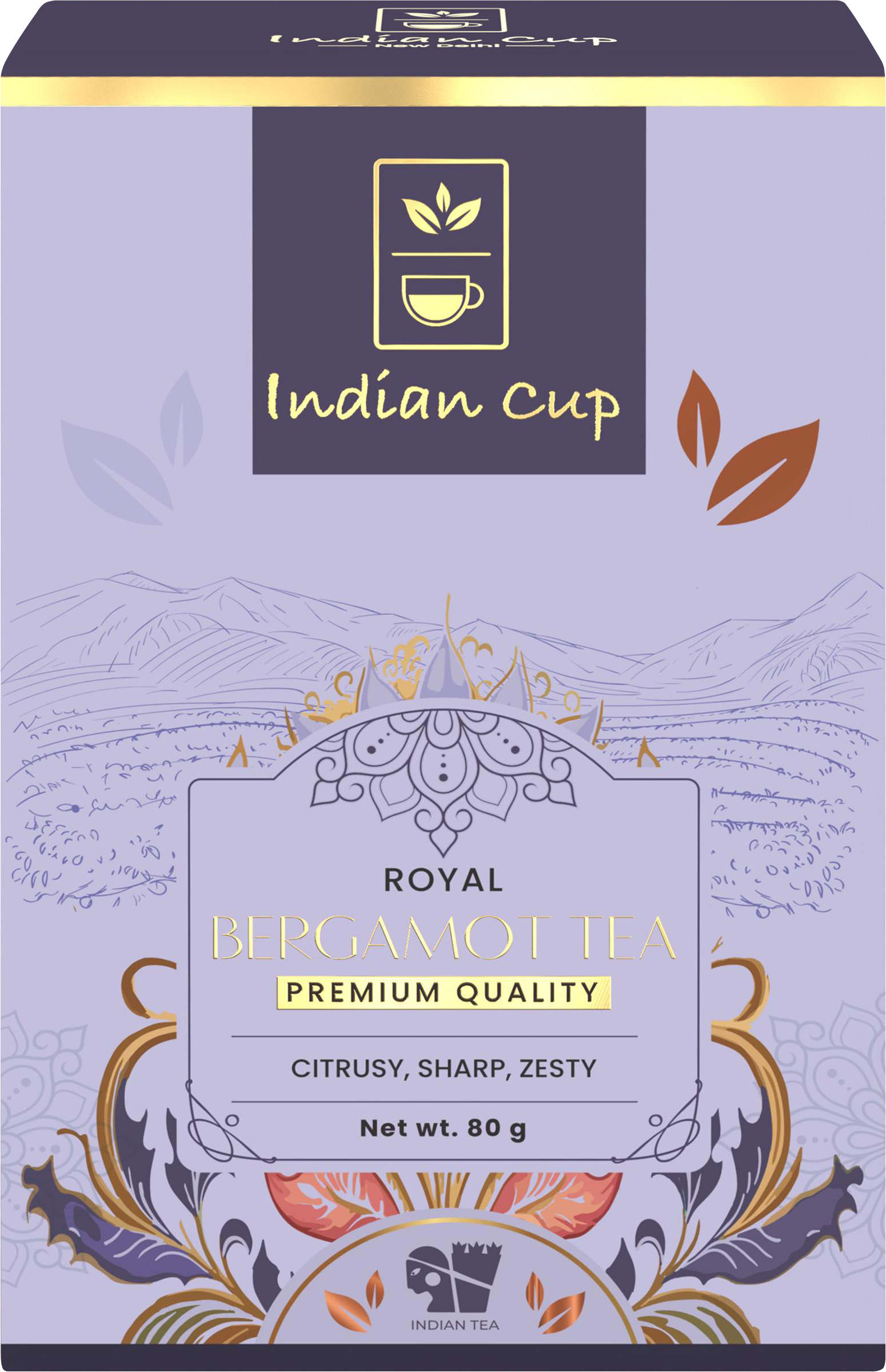 Изображение товара Чай черный INDIAN CUP Королевский с бергамотом, 80г, ароматный и бодрящий