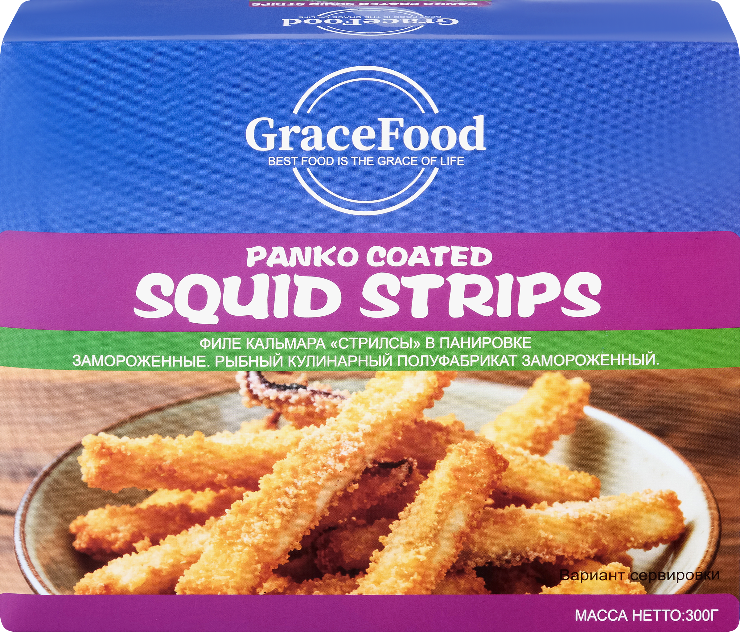 Изображение товара Кальмар GRACE FOOD стрипсы, 500г Изображение товара Кальмар GRACE FOOD стрипсы, 500г