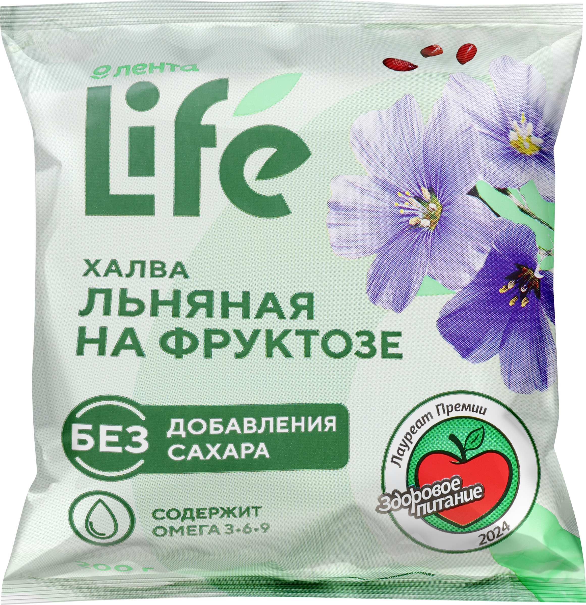 Изображение товара Льняная халва ЛЕНТА LIFE с семенами льна, на фруктозе, 200г Изображение товара Льняная халва ЛЕНТА LIFE с семенами льна, на фруктозе, 200г
