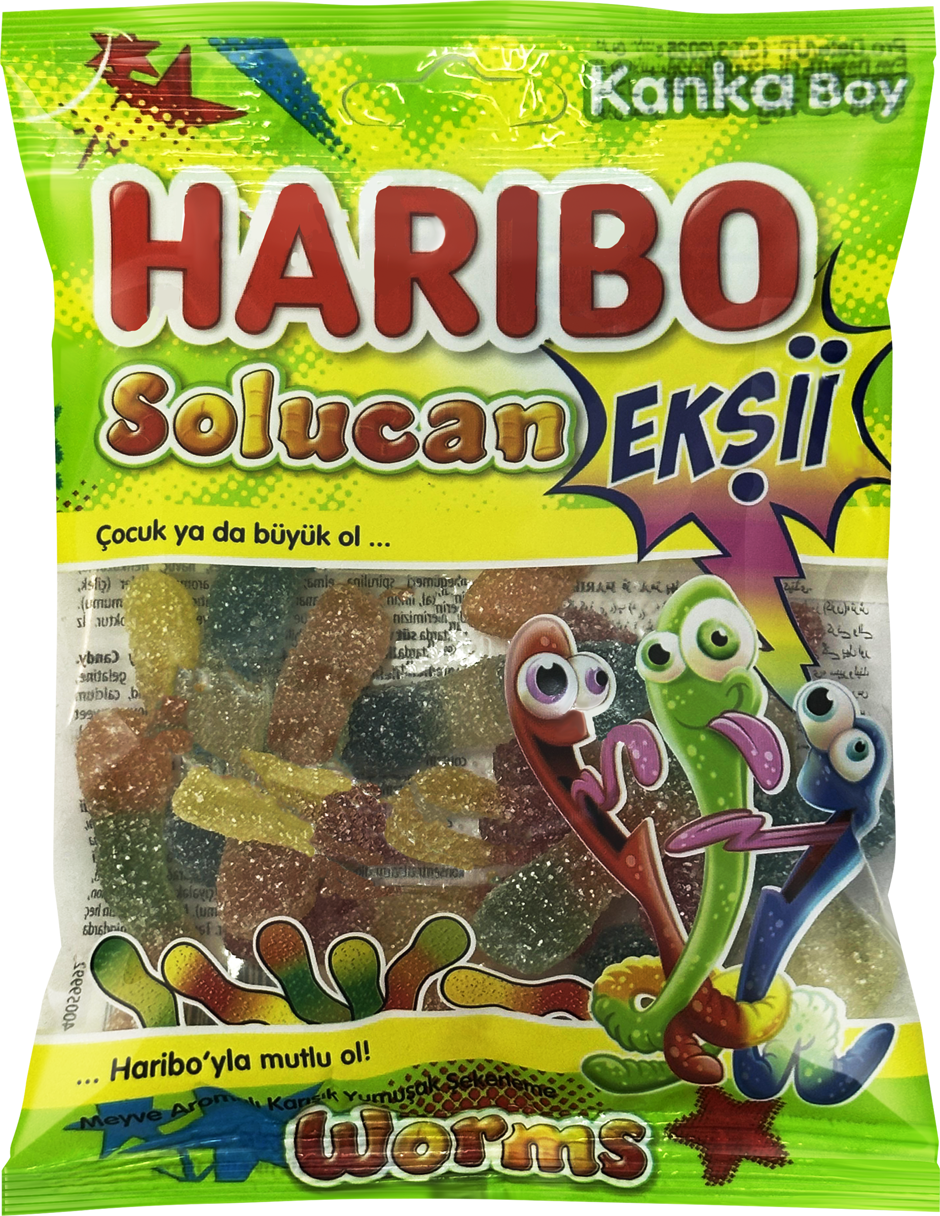 Изображение товара Мармелад жевательный HARIBO Solucan Eksii в форме червячков 70г Изображение товара Мармелад жевательный HARIBO Solucan Eksii в форме червячков 70г