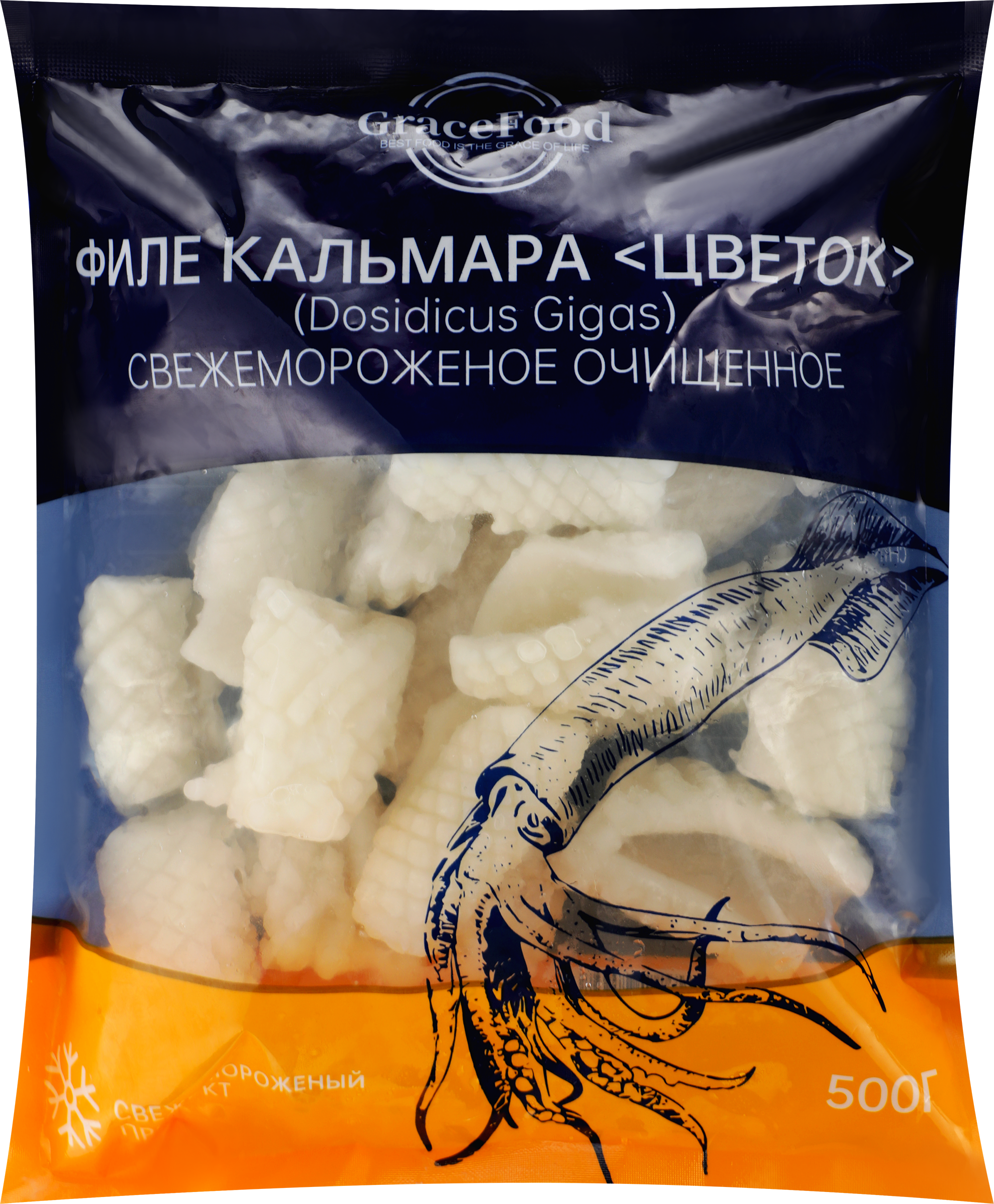 Изображение товара Кальмар замороженный гриль GRACE FOOD 500г - вкусное и полезное морепродуктовое блюдо Изображение товара Кальмар замороженный гриль GRACE FOOD 500г - вкусное и полезное морепродуктовое блюдо