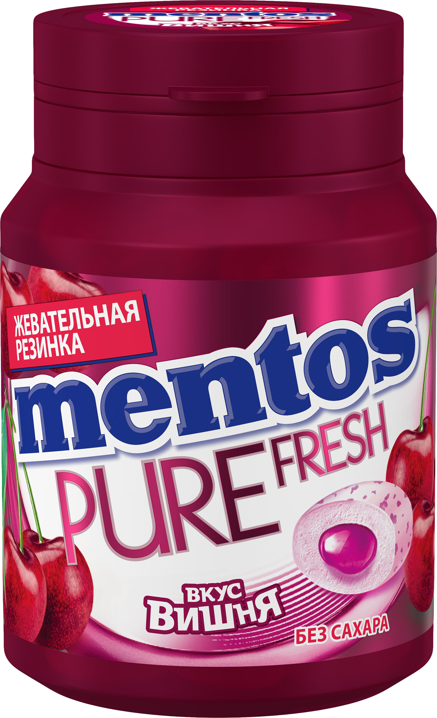 Изображение товара Жевательная резинка MENTOS Pure Fresh со вкусом вишни 54г без сахара Изображение товара Жевательная резинка MENTOS Pure Fresh со вкусом вишни 54г без сахара