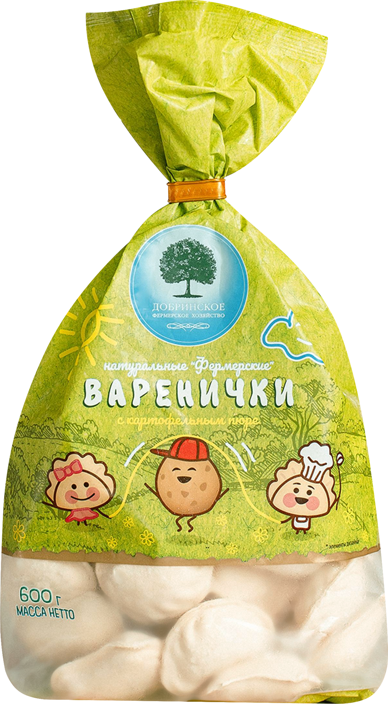 Изображение товара Варенички ДОБРИНСКОЕ Натуральные Фермерские, с картофельным пюре, 600г Изображение товара Варенички ДОБРИНСКОЕ Натуральные Фермерские, с картофельным пюре, 600г