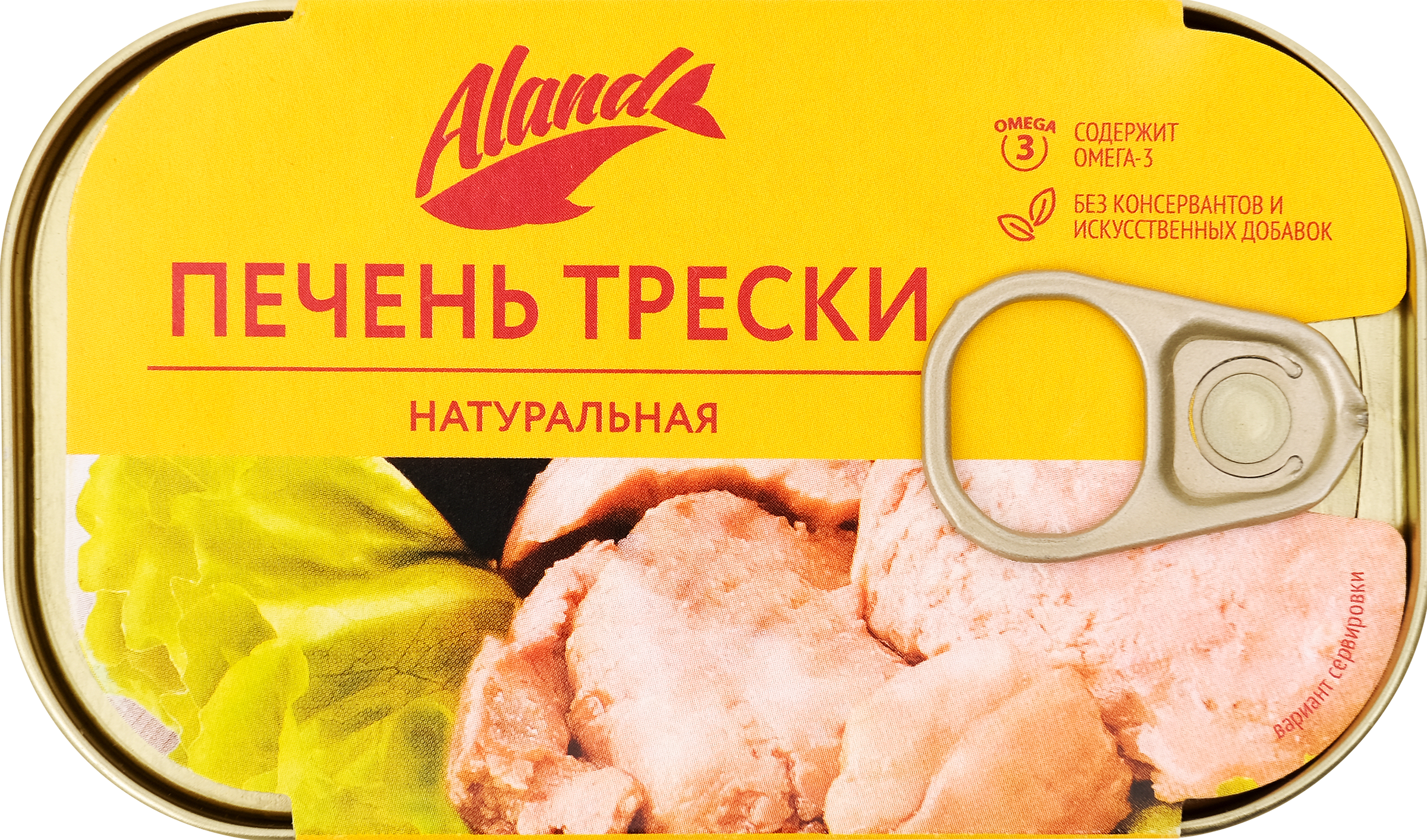 Изображение товара Печень Атлантической трески ALAND в банке, 115г Изображение товара Печень Атлантической трески ALAND в банке, 115г