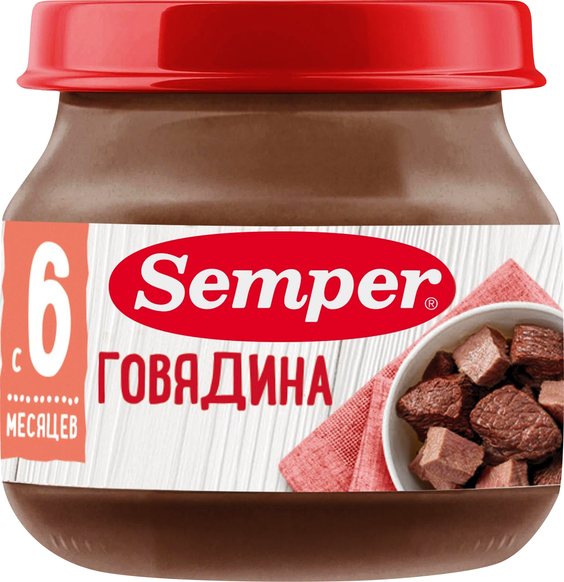 Изображение товара Пюре мясное SEMPER Говядина с 6 месяцев, натуральное питание