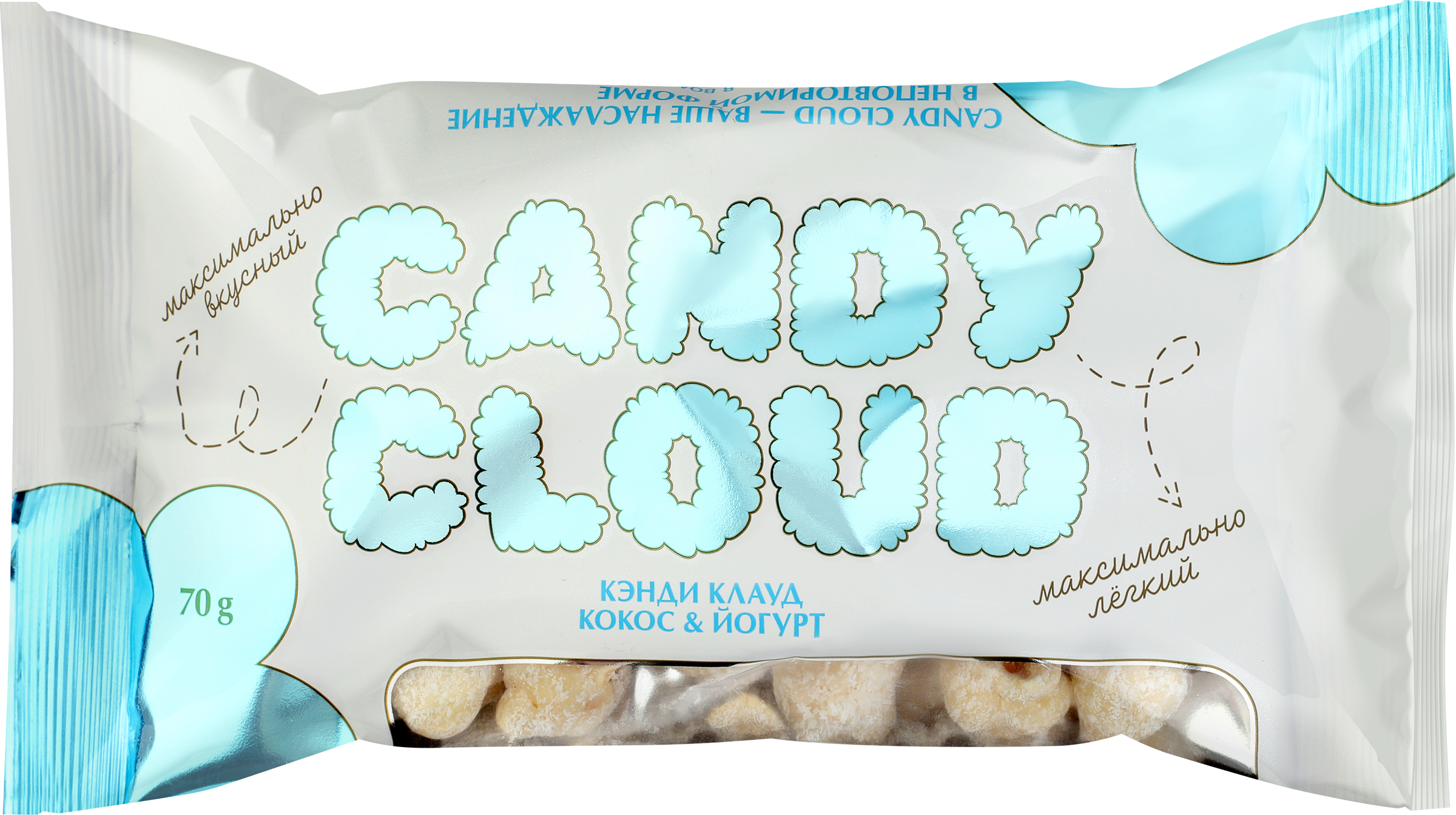 Изображение товара Драже CANDY CLOUD Попкорн карамельный с йогуртом и кокосом 70г