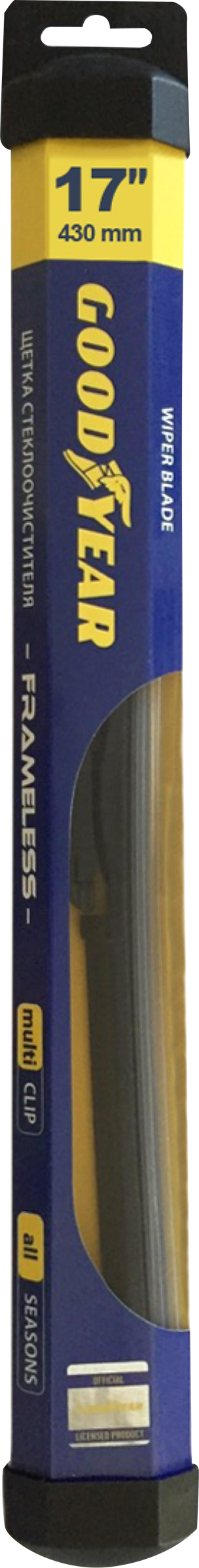 Изображение товара Щетка стеклоочистителя GOODYEAR Frameless 17/43см бескаркасная Изображение товара Щетка стеклоочистителя GOODYEAR Frameless 17/43см бескаркасная
