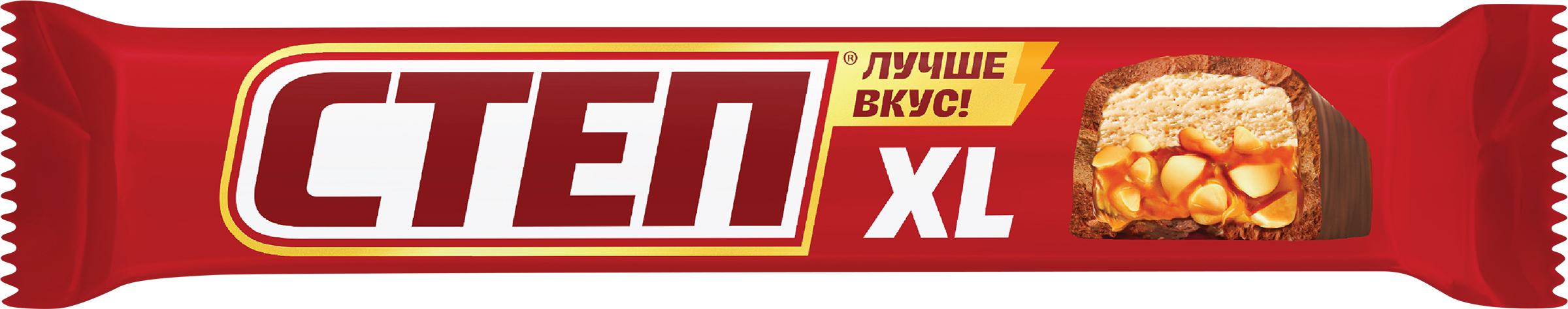 Изображение товара Шоколадный батончик СТЕП XL с нугой, арахисом и карамелью 65г Изображение товара Шоколадный батончик СТЕП XL с нугой, арахисом и карамелью 65г
