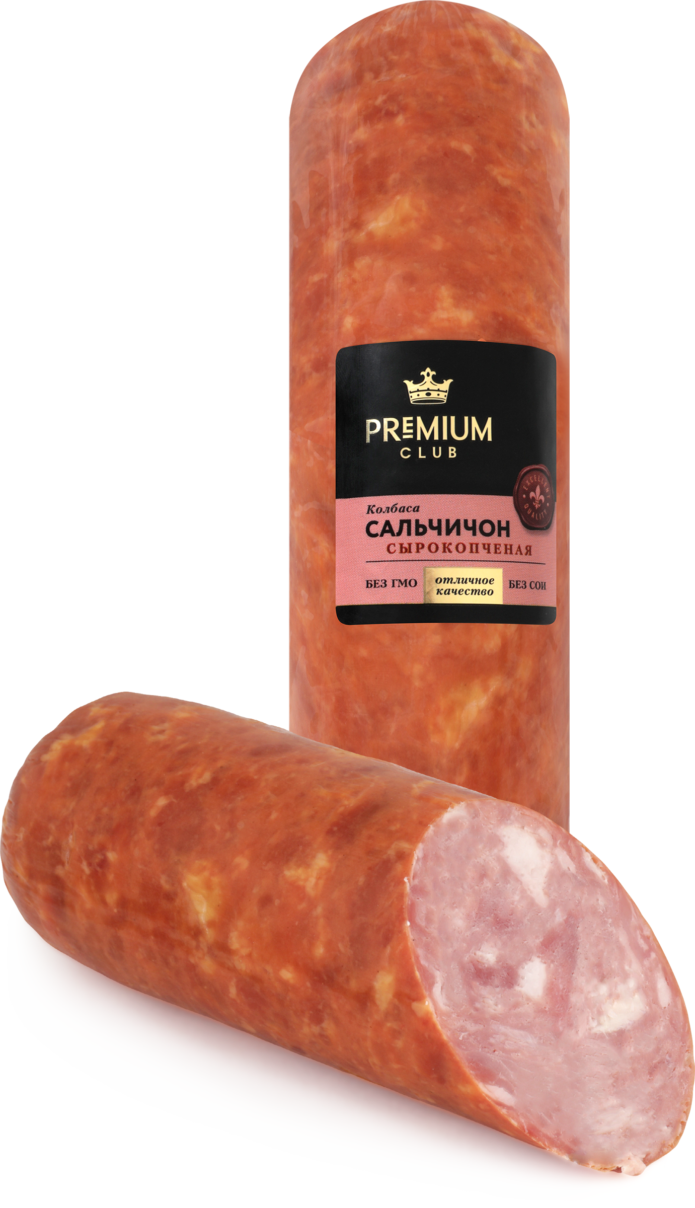 Изображение товара Сырокопченая колбаса PREMIUM CLUB Сальчичон, насыщенный вкус, великолепная нарезка Изображение товара Сырокопченая колбаса PREMIUM CLUB Сальчичон, насыщенный вкус, великолепная нарезка