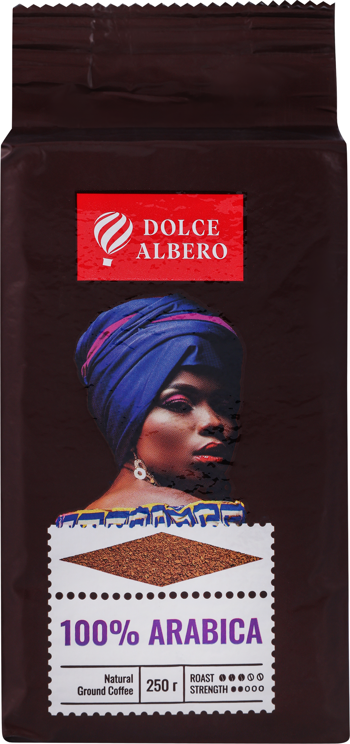 Изображение товара Кофе молотый DOLCE ALBERO 100% arabica, 250г Изображение товара Кофе молотый DOLCE ALBERO 100% arabica, 250г