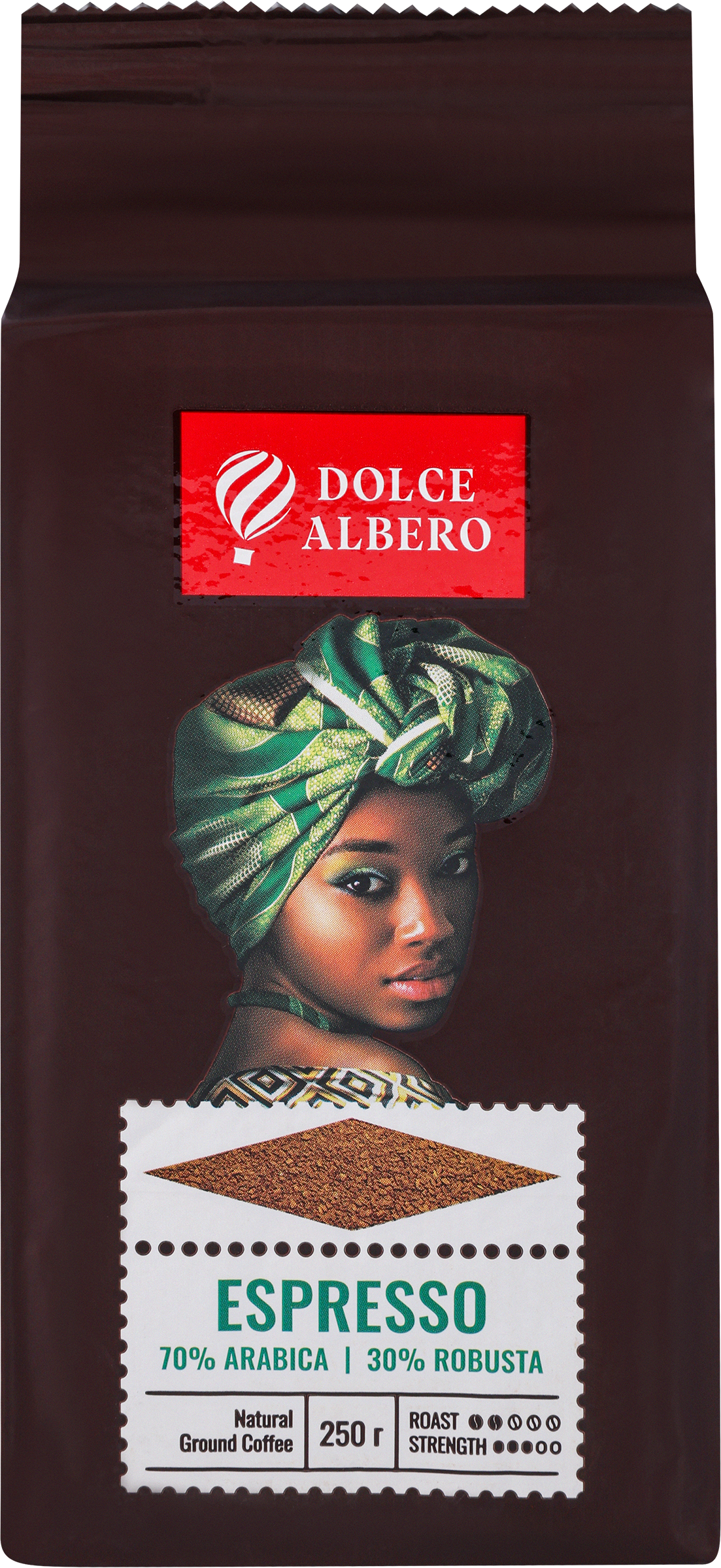 Изображение товара Кофе молотый DOLCE ALBERO Espresso 250г с интенсивным вкусом Изображение товара Кофе молотый DOLCE ALBERO Espresso 250г с интенсивным вкусом