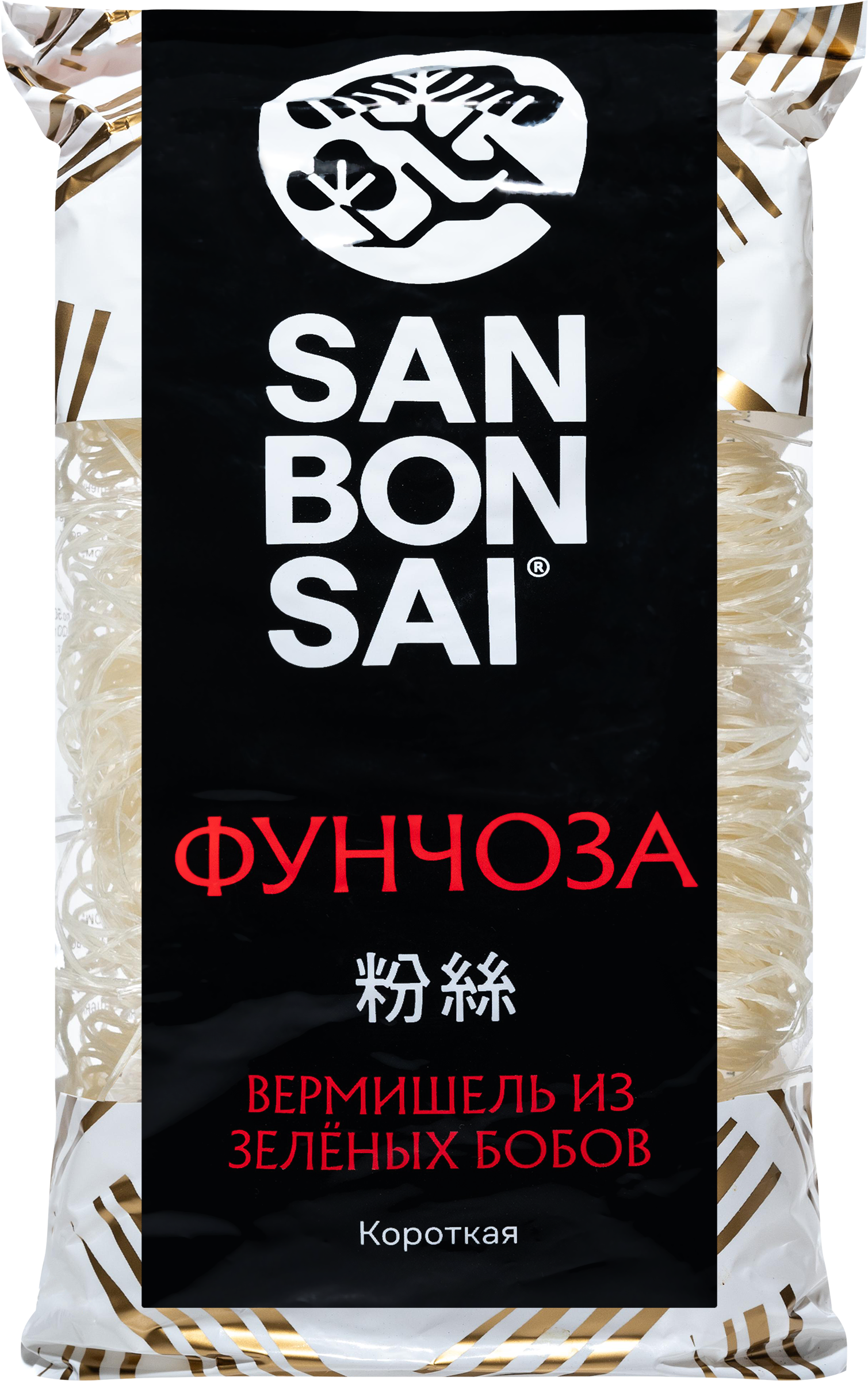 Изображение товара Вермишель из зеленых бобов SANBONSAI Фунчоза короткая 200г Натуральные макароны Изображение товара Вермишель из зеленых бобов SANBONSAI Фунчоза короткая 200г Натуральные макароны