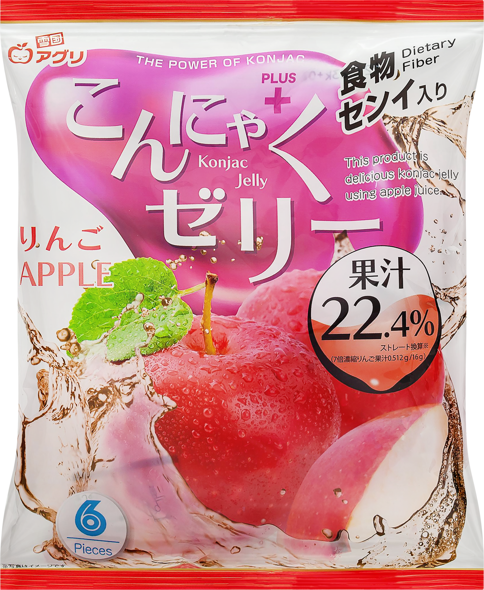 Изображение товара Желе YUKIGUNI AGURI Конняку со вкусом яблока 6шт 96г Изображение товара Желе YUKIGUNI AGURI Конняку со вкусом яблока 6шт 96г