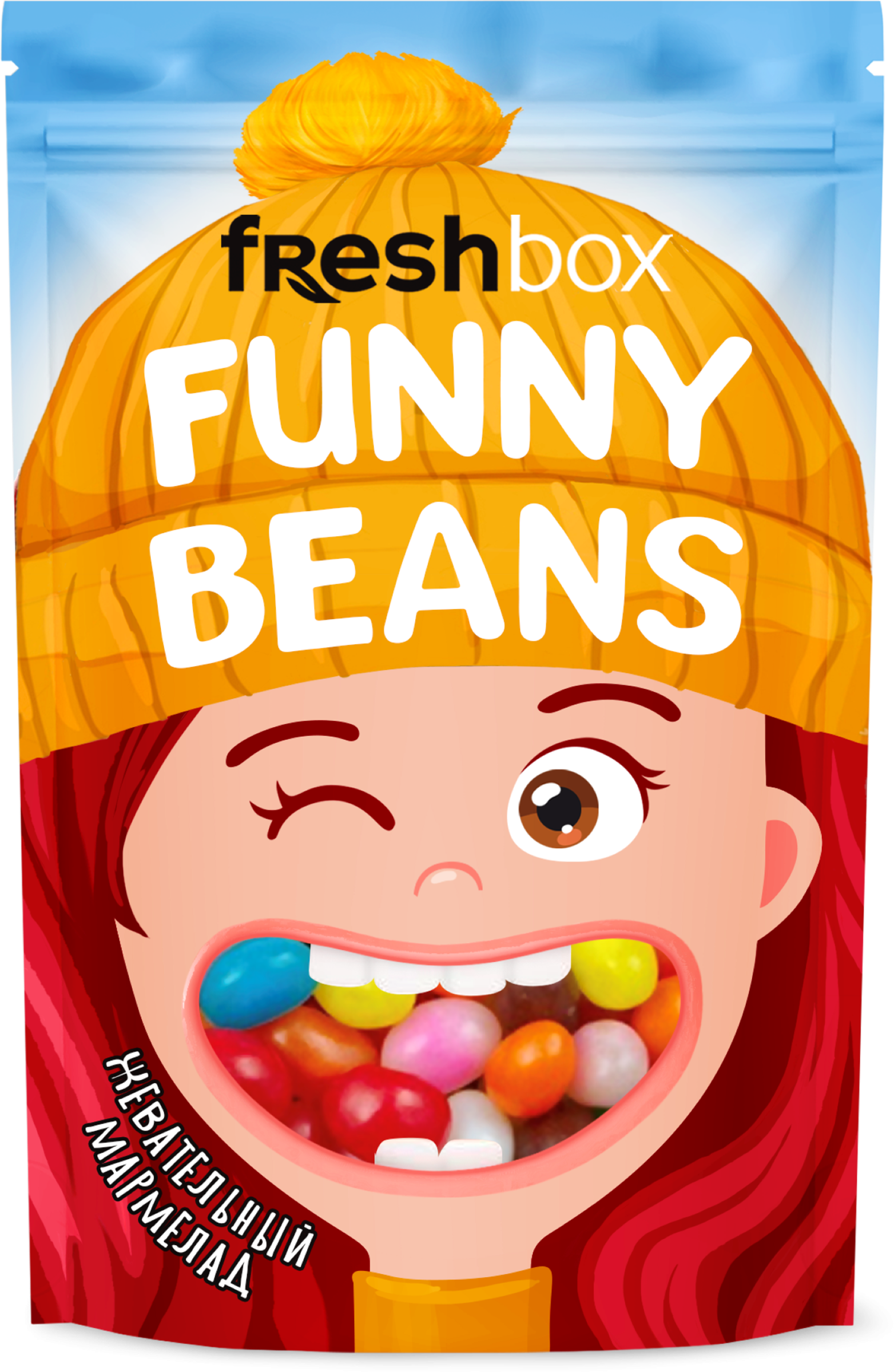 Изображение товара Драже мармеладное FRESHBOX Funny Beans фруктовое ассорти 33г