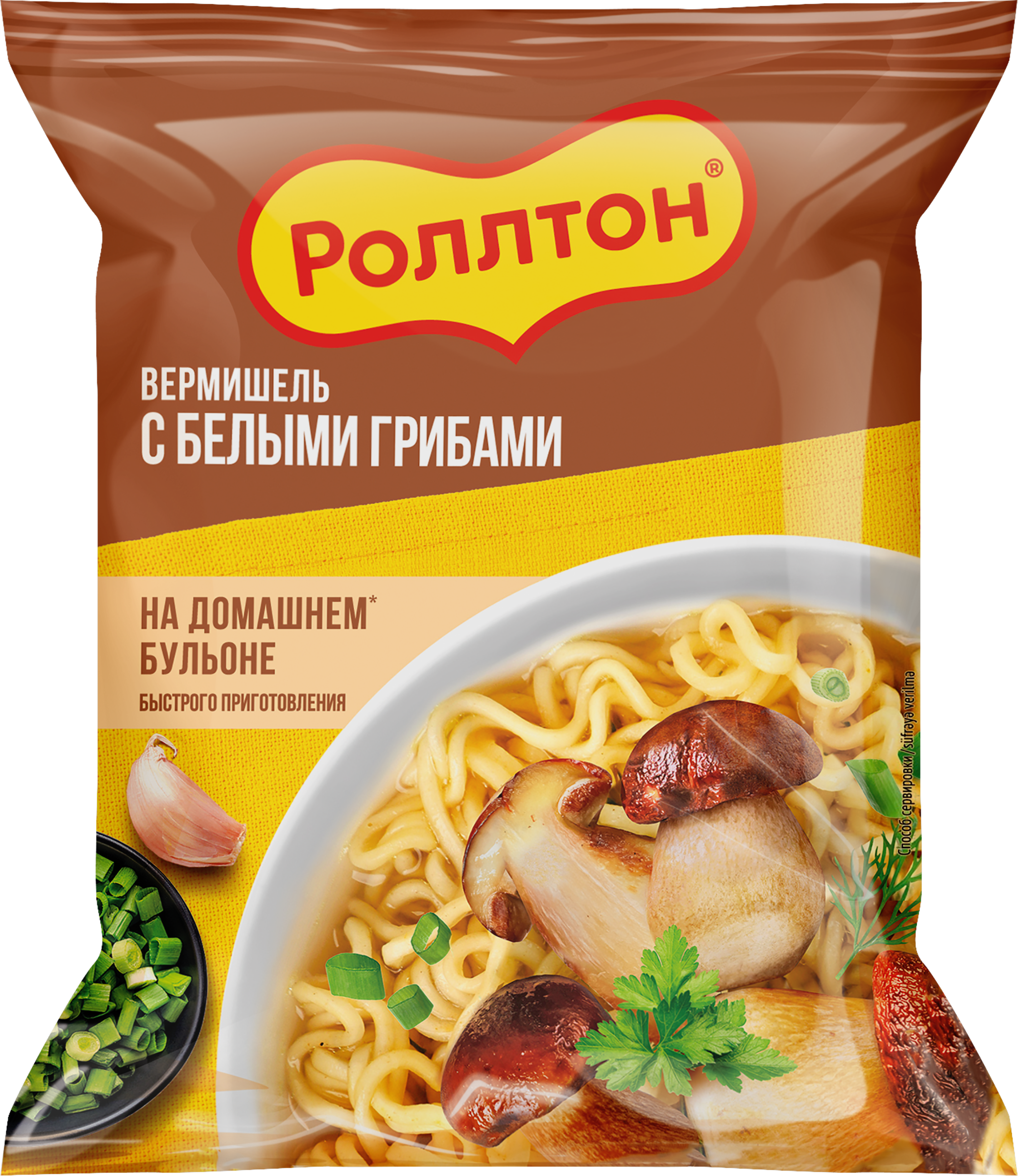 Изображение товара Лапша РОЛЛТОН Вермишель с белыми грибами, 60г