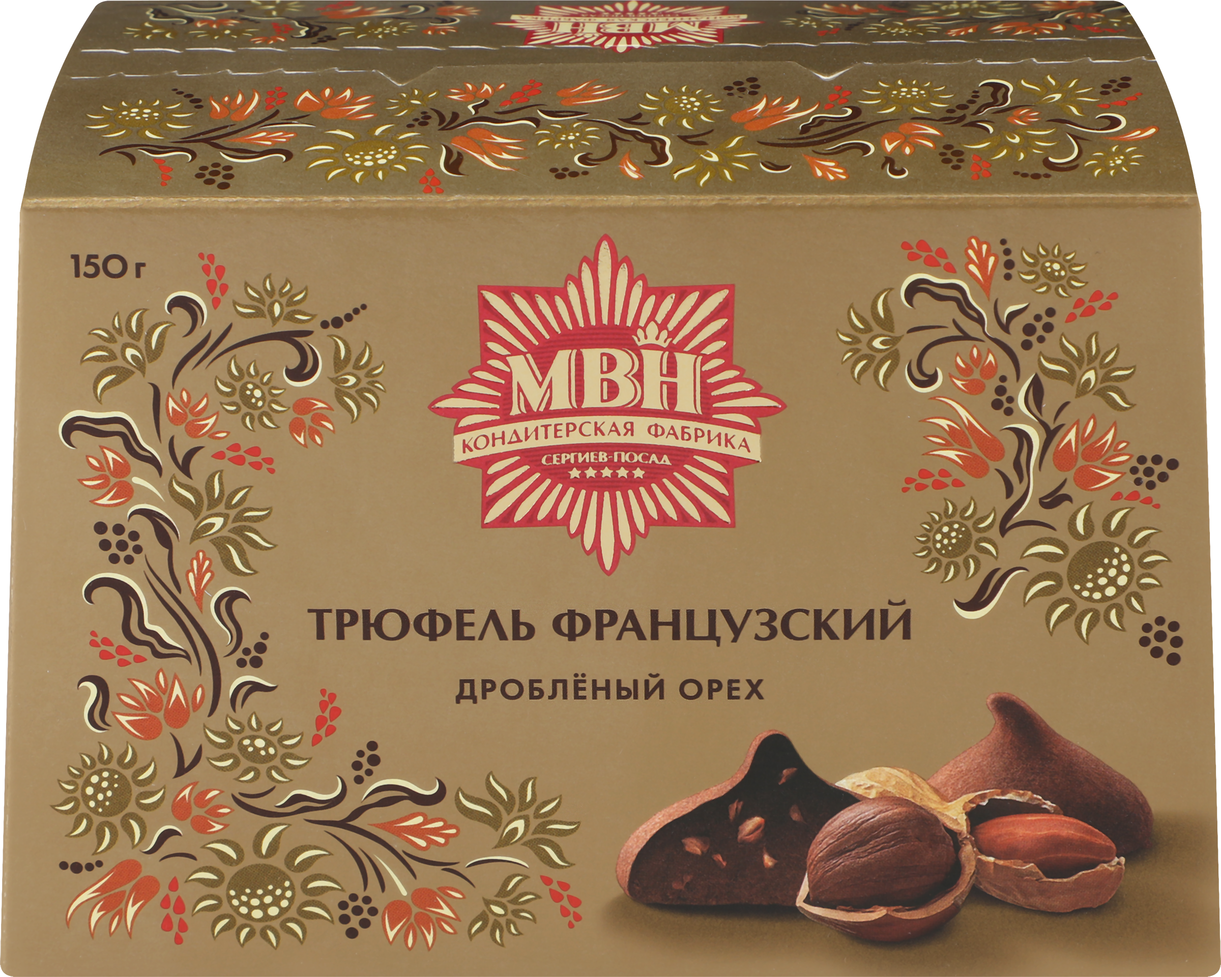 Изображение товара Конфеты МВН Трюфель французский с дробленым орехом, сундучок, 150г