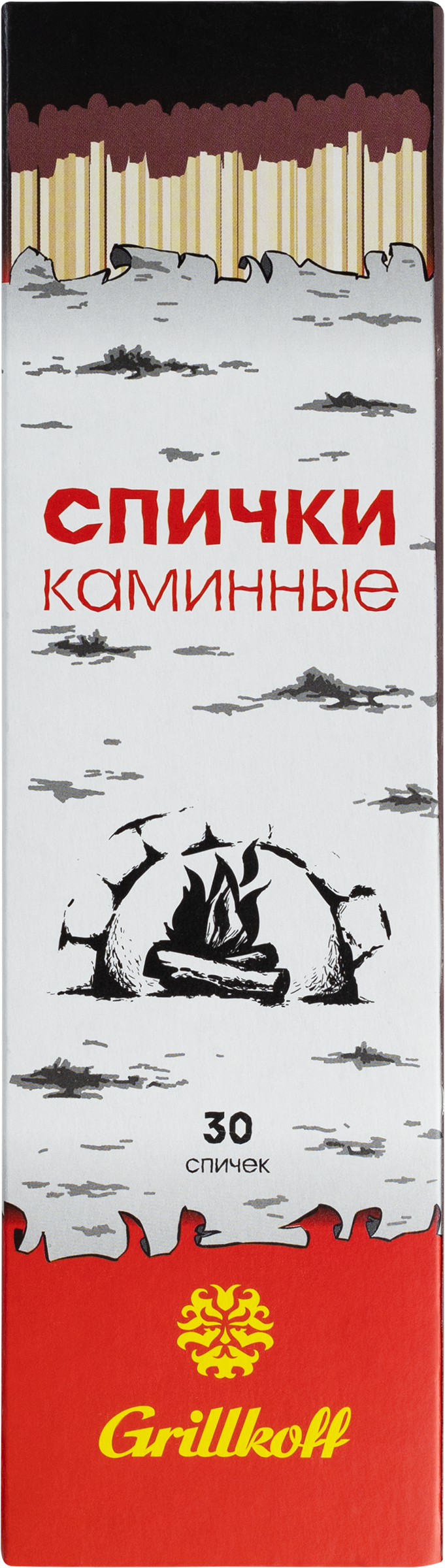 Изображение товара Каминные спички GRILLKOFF 21см, 30 штук для костров и гриля Изображение товара Каминные спички GRILLKOFF 21см, 30 штук для костров и гриля