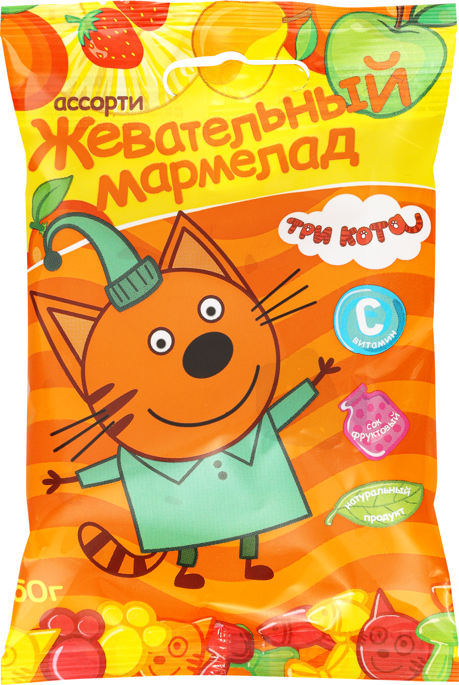 Изображение товара Мармелад жевательный желейный ТРИ КОТА, 50г Изображение товара Мармелад жевательный желейный ТРИ КОТА, 50г