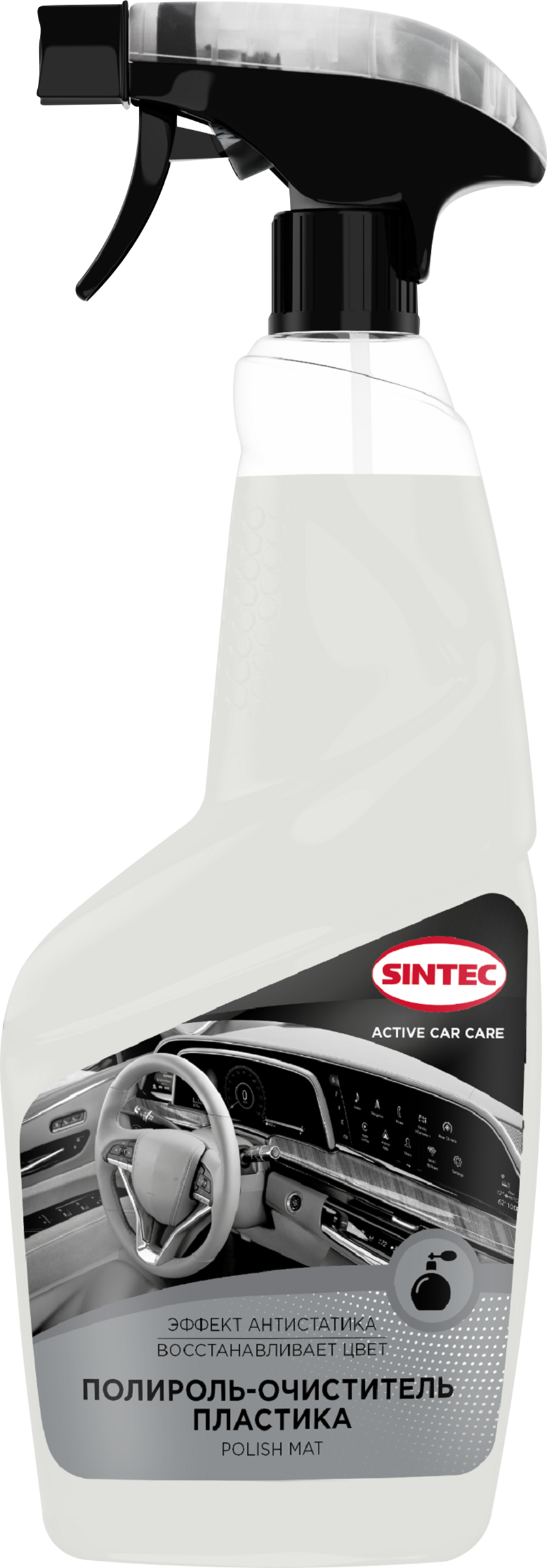 Изображение товара Полироль-очиститель пластика SINTEC Polish Mat парфюм 550мл у4804 Изображение товара Полироль-очиститель пластика SINTEC Polish Mat парфюм 550мл у4804