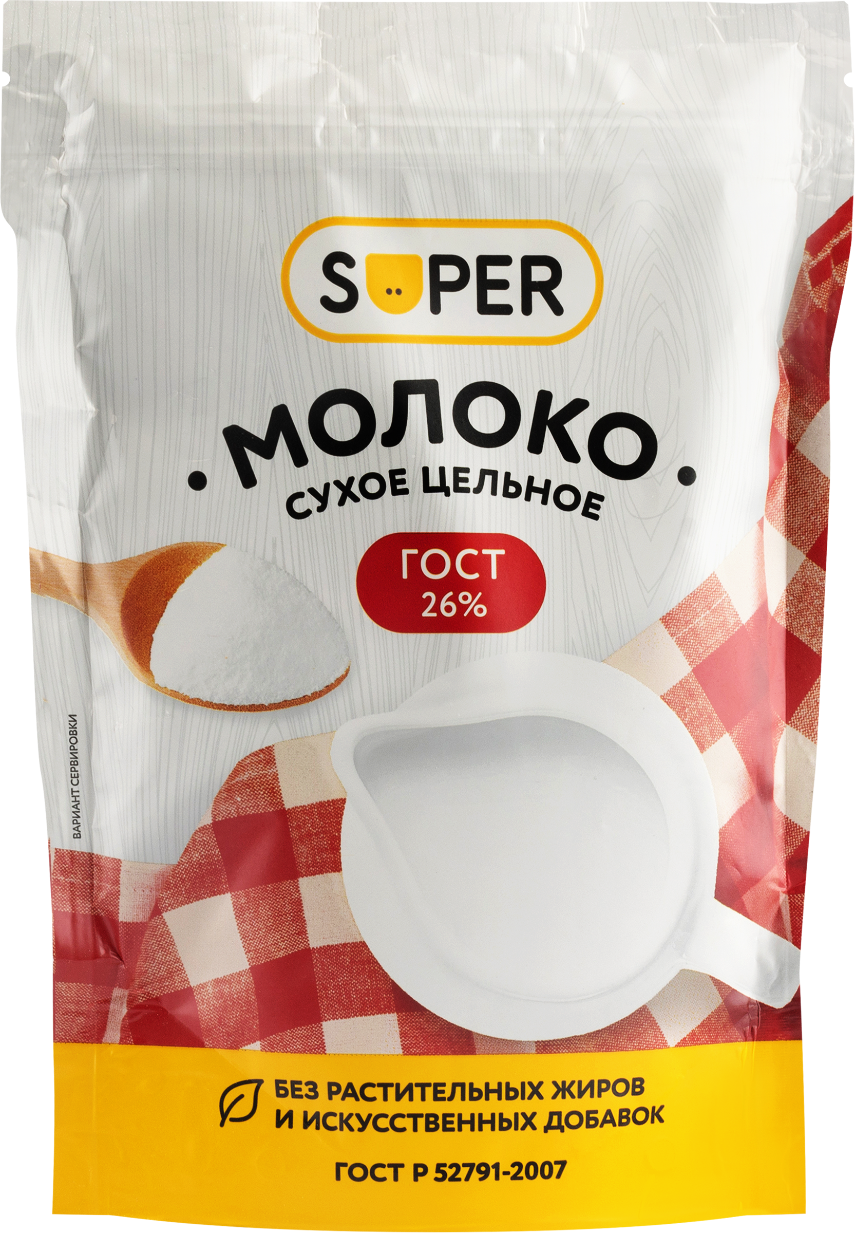 Изображение товара Молоко сухое SUPER цельное 26%, без змж, 150г
